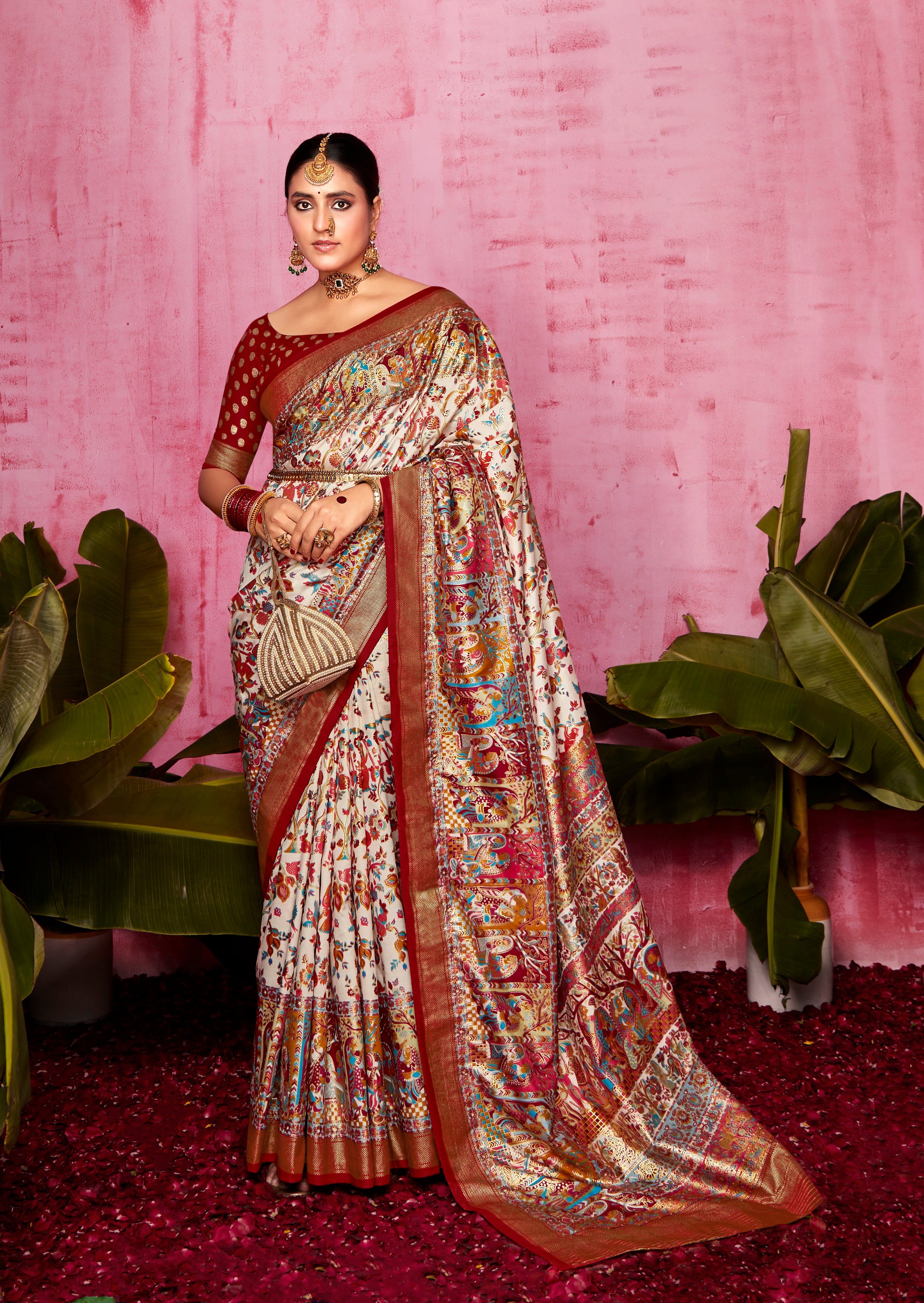 Buy MySilkLove Eunry Brown Patola Soft Silk Saree Online
