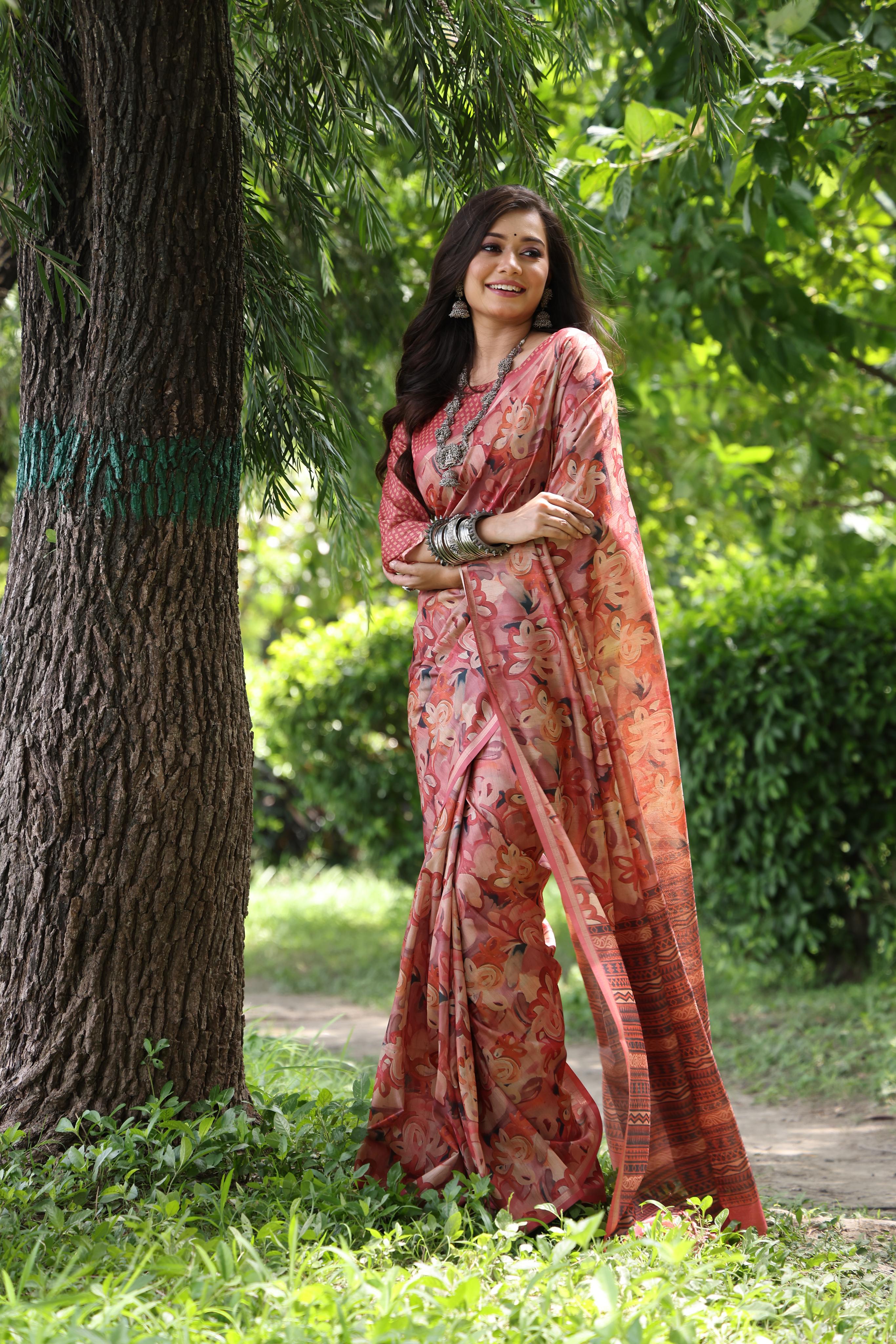 Buy MySilkLove Camel Brown Tussar Silk Saree Online
