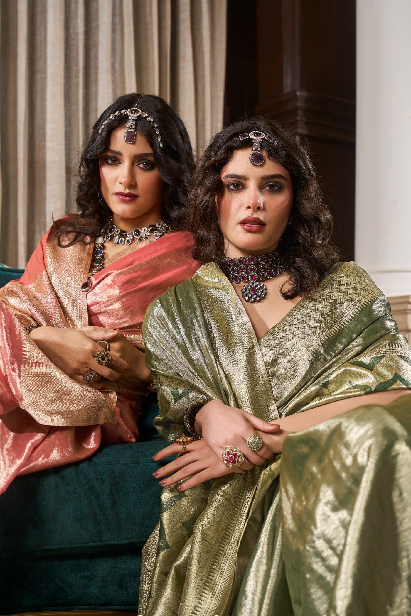 Buy MySilkLove Celadon Green Handloom Tissue Saree Online