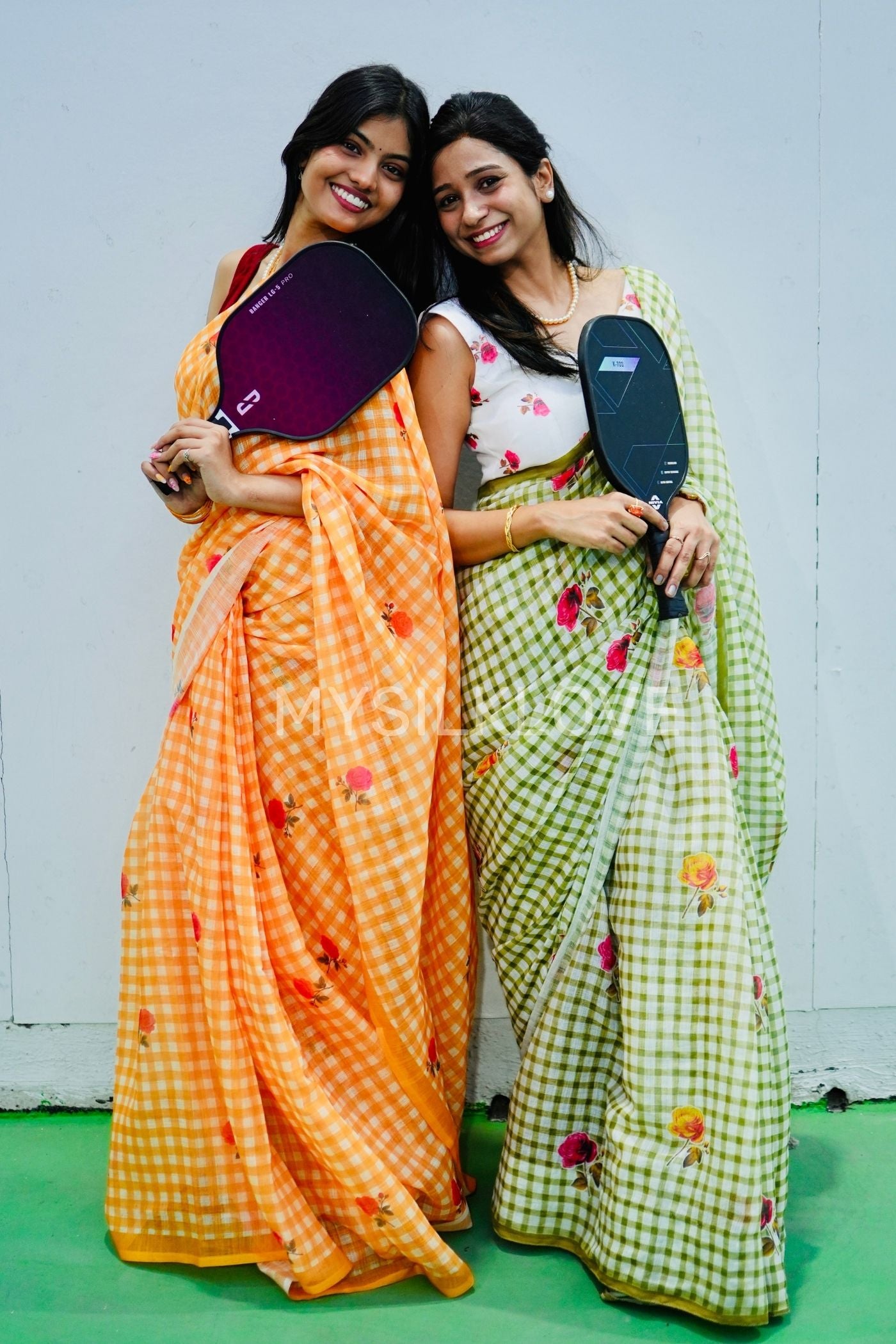 Buy MySilkLove Jonquil Yellow Soft Linen Cotton Printed Saree Online