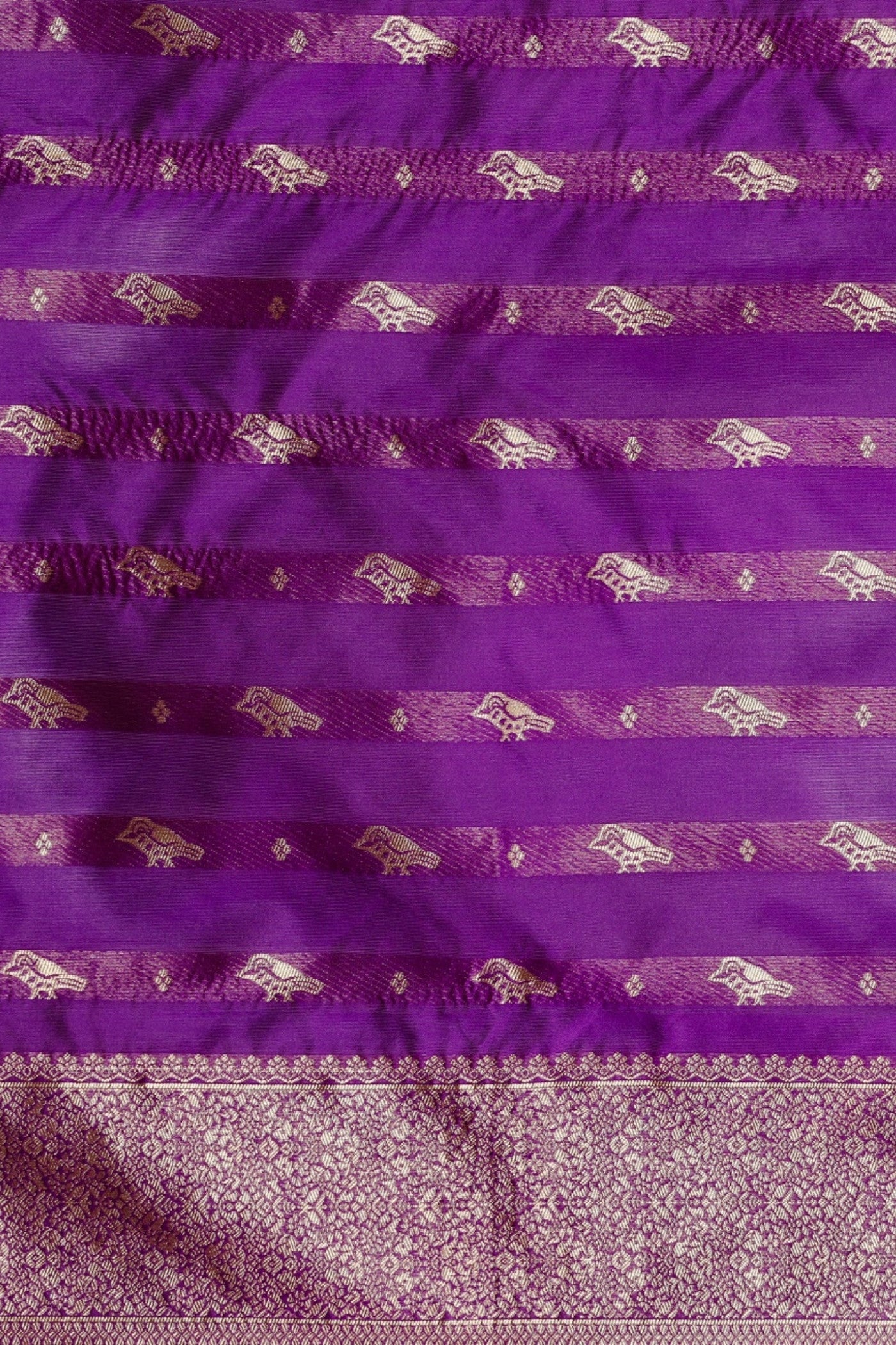 Buy MySilkLove Jasmine Purple Woven Jacquard Lichi Silk Saree Online