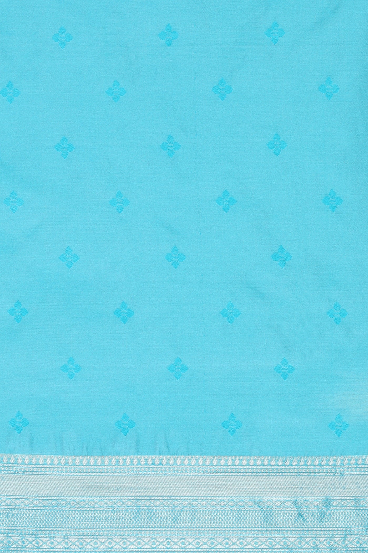 Buy MySilkLove Aqua Blue Woven Jacquard Lichi Silk Saree Online