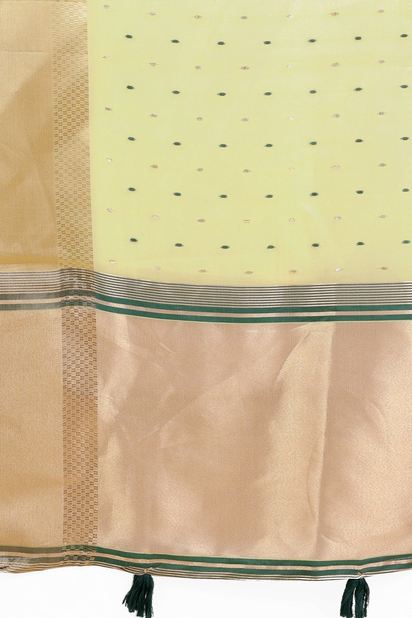 Buy MySilkLove Biscotti Yellow Woven Organza Saree Online