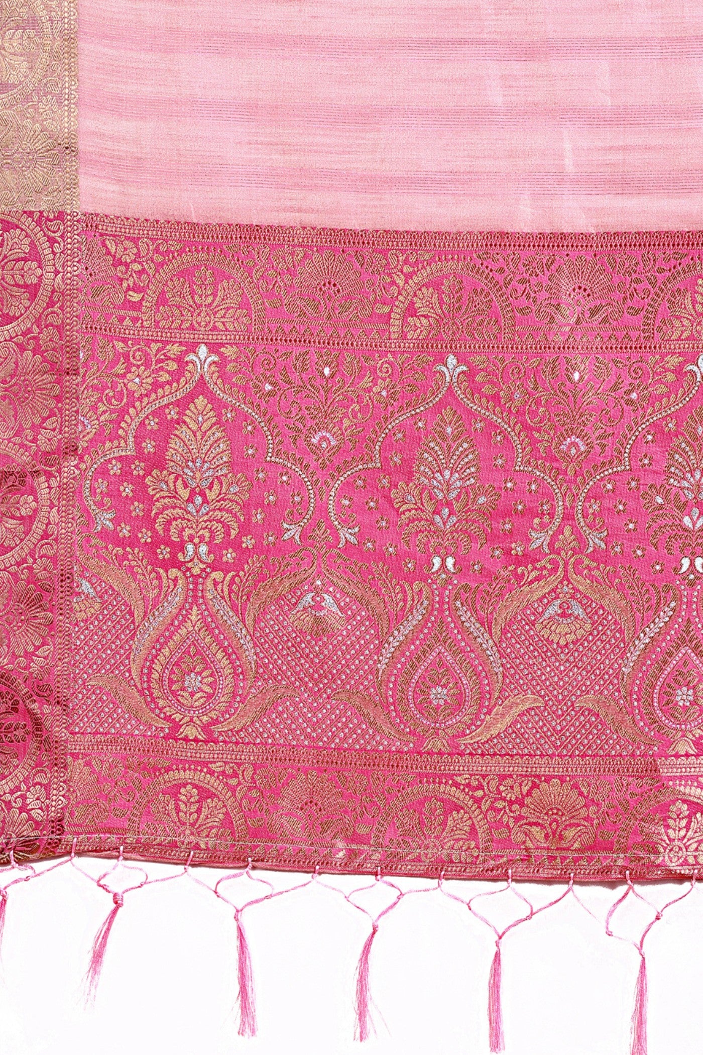 Buy MySilkLove Blush Pink Woven Organza Saree Online