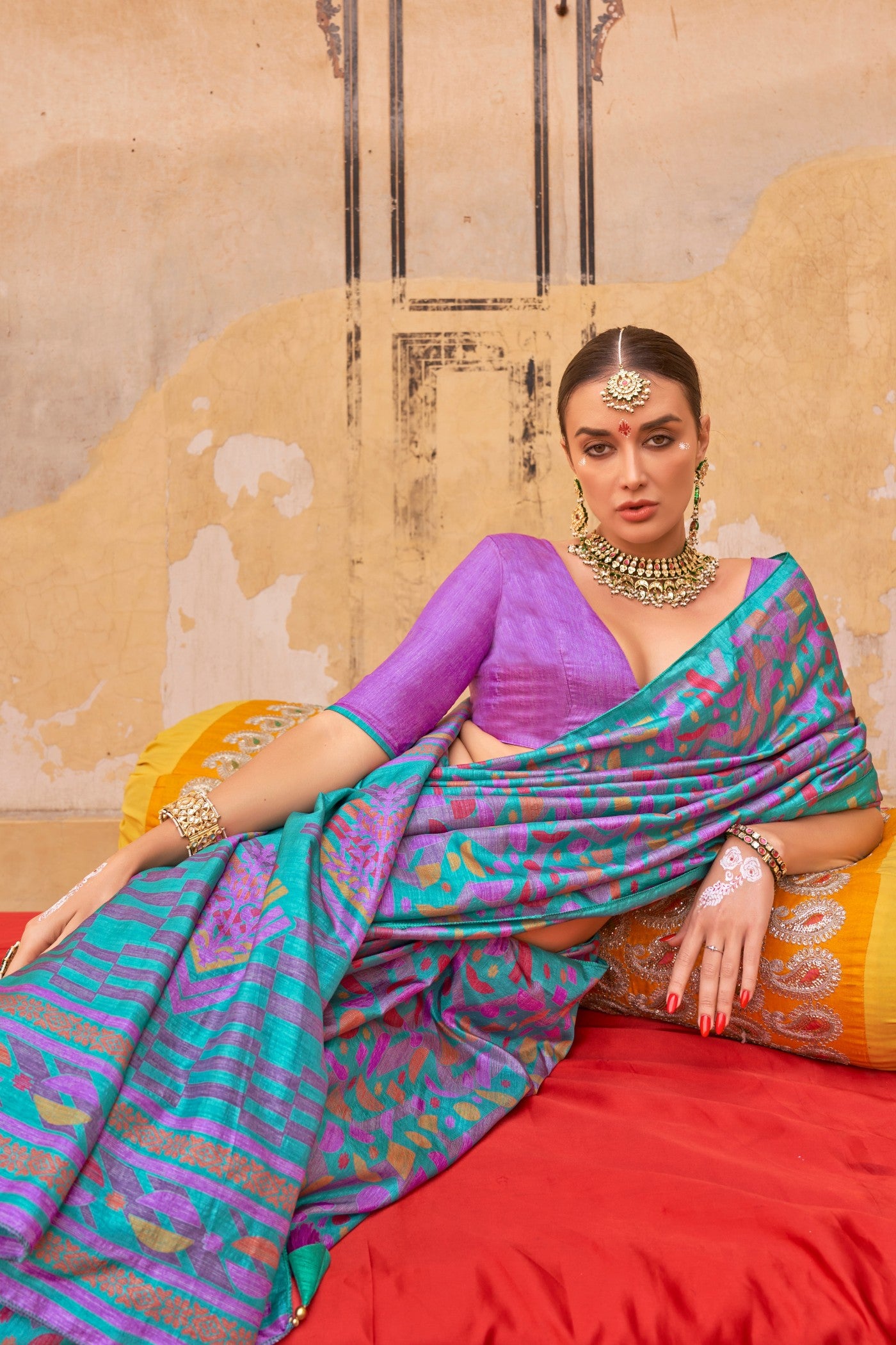Buy MySilkLove Admiral Blue Banarasi Printed Saree Online