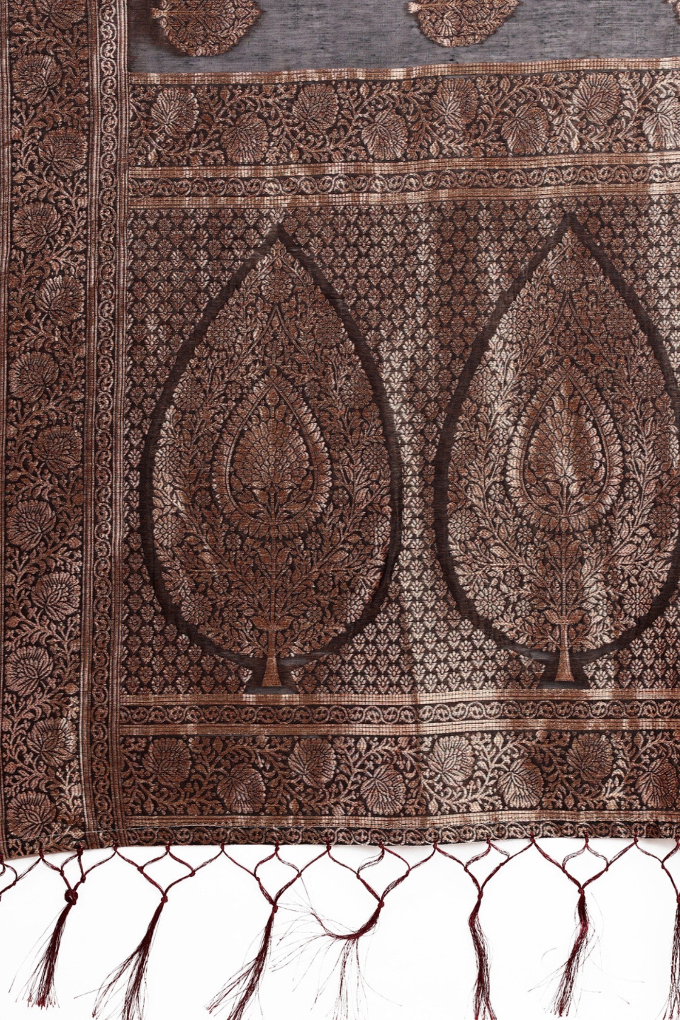Buy MySilkLove Raven Black Woven Cotton Saree Online