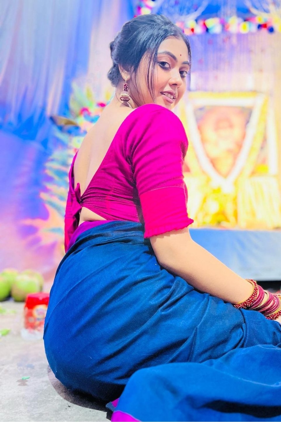 Buy MySilkLove Biscay Blue Cotton Saree Online