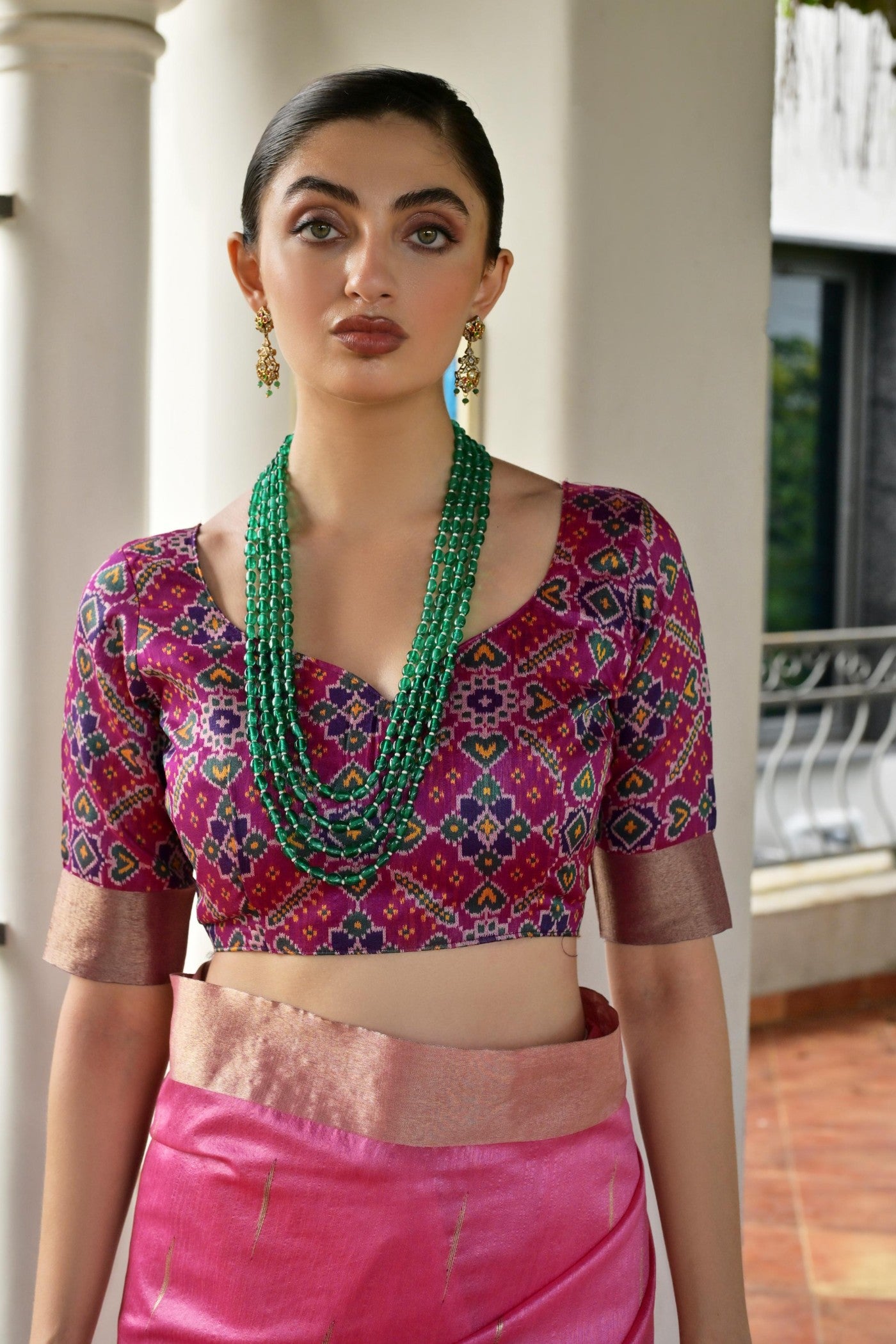 Buy MySilkLove Rosy Pink Meenakari Woven Patola Saree Online