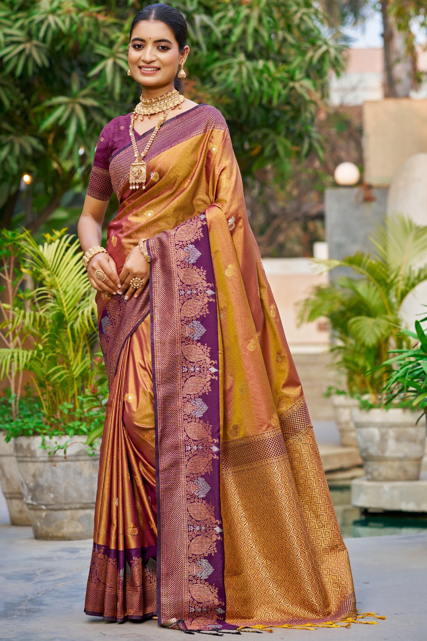 Buy MySilkLove Munsell Yellow Woven Banarasi Saree Online