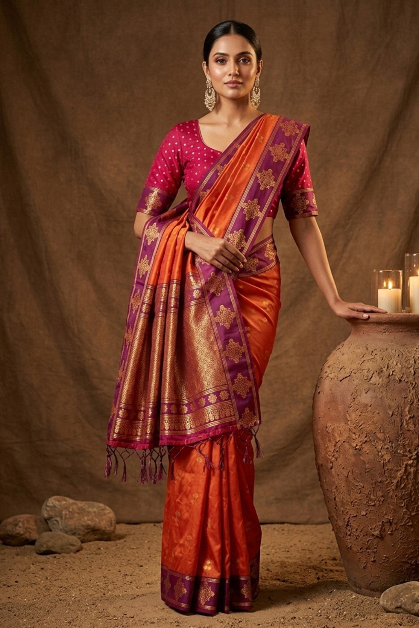 Buy MySilkLove Scarlet Red Woven Banarasi Soft Silk Saree Online