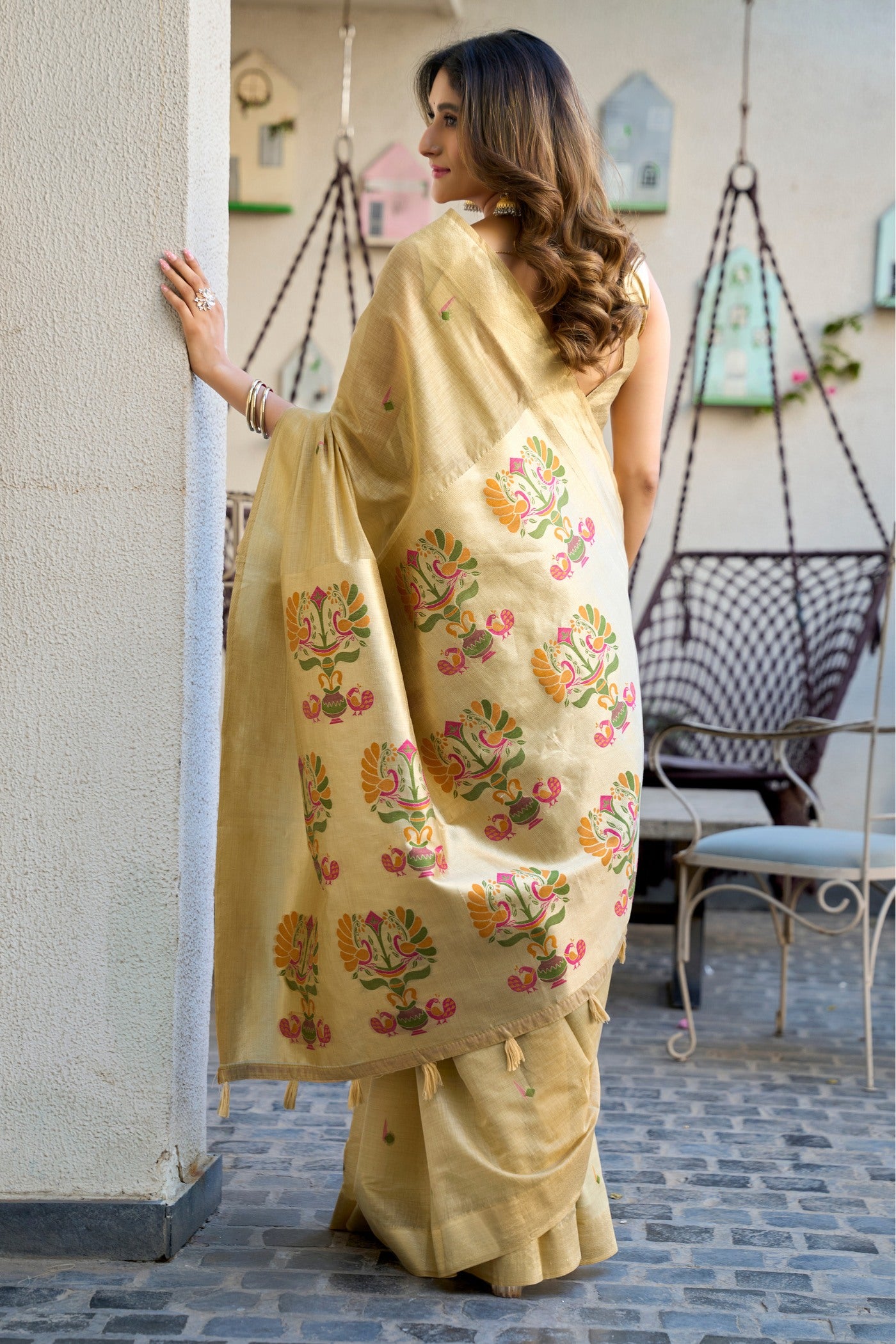 Buy MySilkLove Beaver Cream Handloom Cotton Saree Online