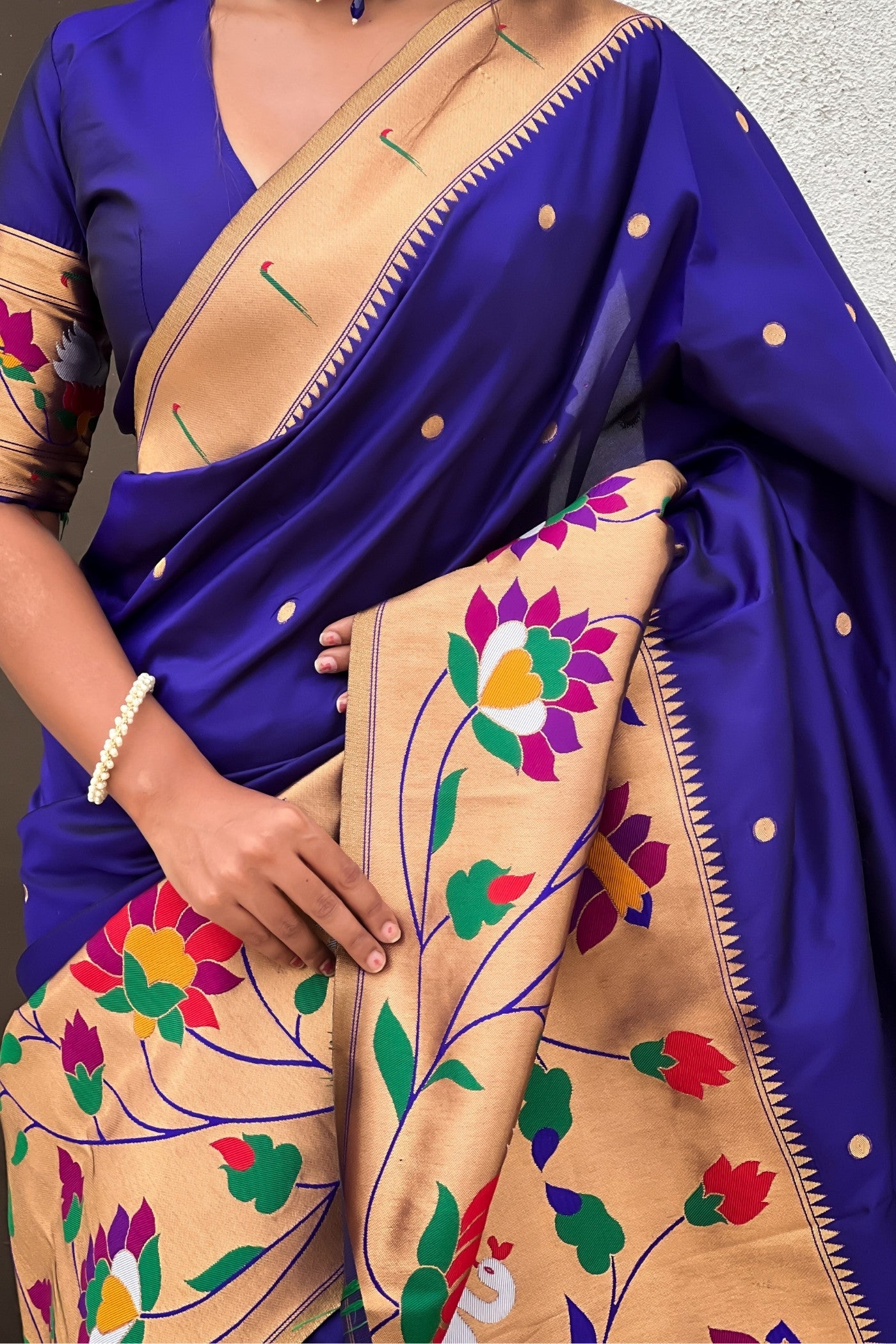 Buy MySilkLove Bondi Blue Woven Paithani Saree Online