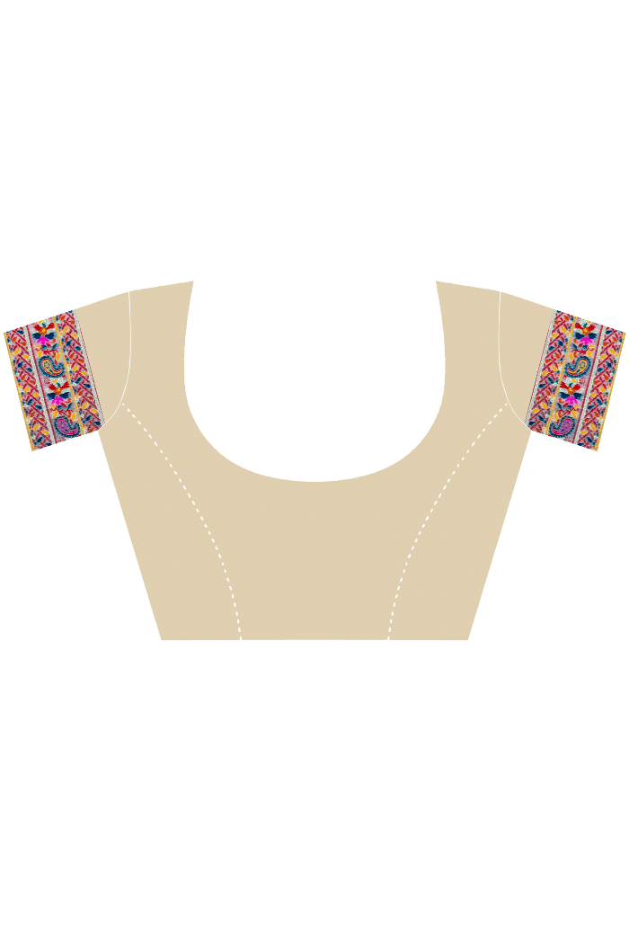 Buy MySilkLove Ivory Cream Kashmiri Handloom Jamewar Saree Online