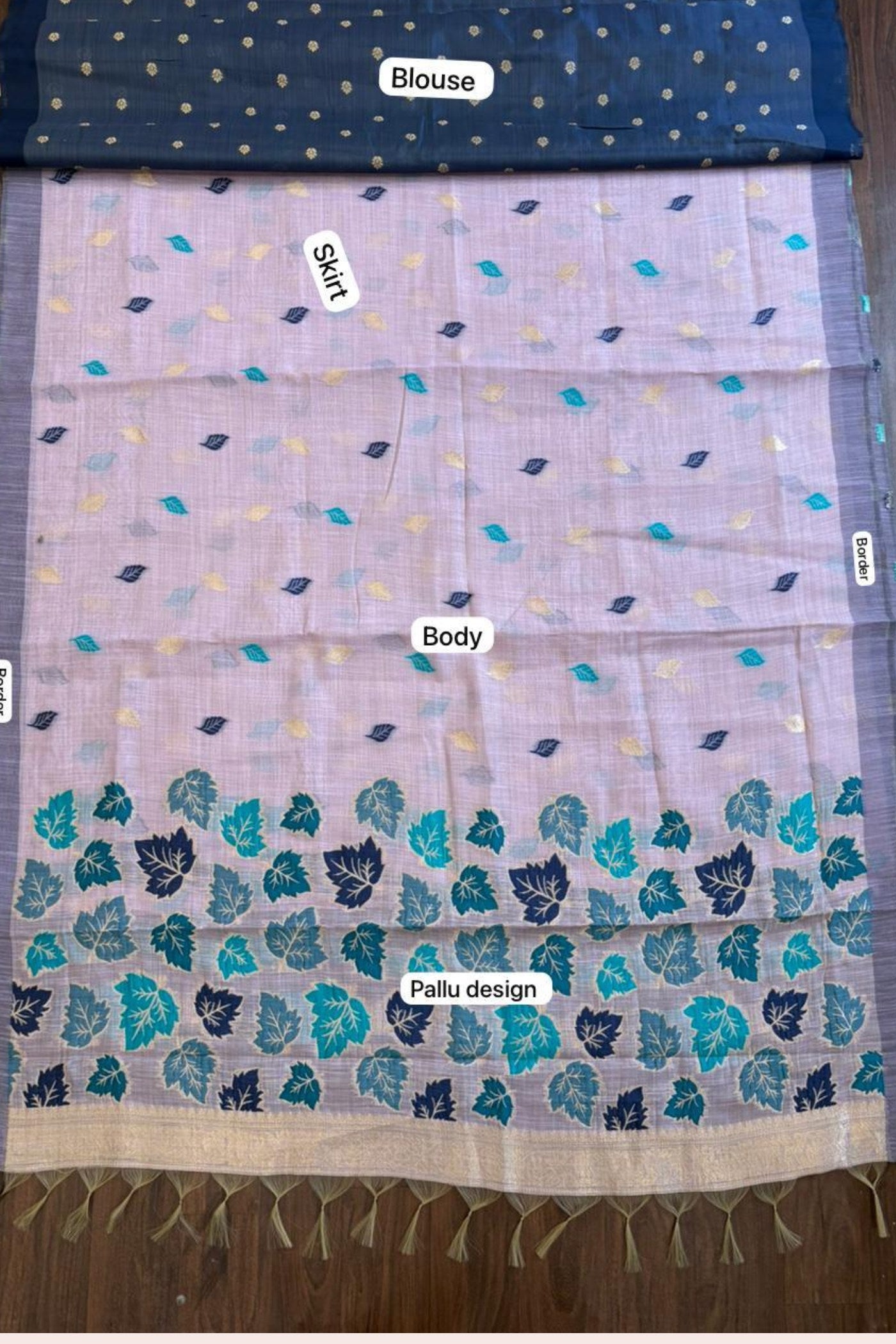 Buy MySilkLove Lilac Bloom Purple Woven Linen Saree Online