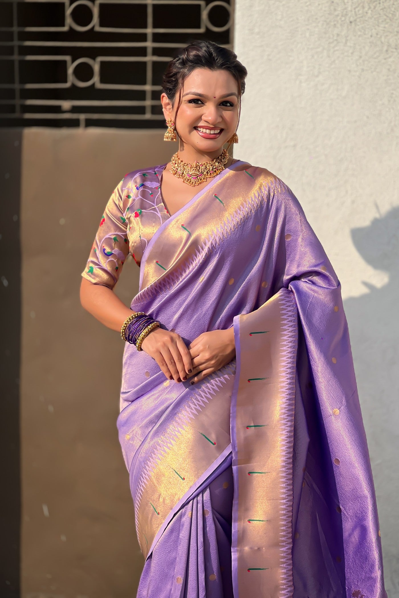 MySilkLove Amaranthine Purple Woven Tissue Paithani Saree