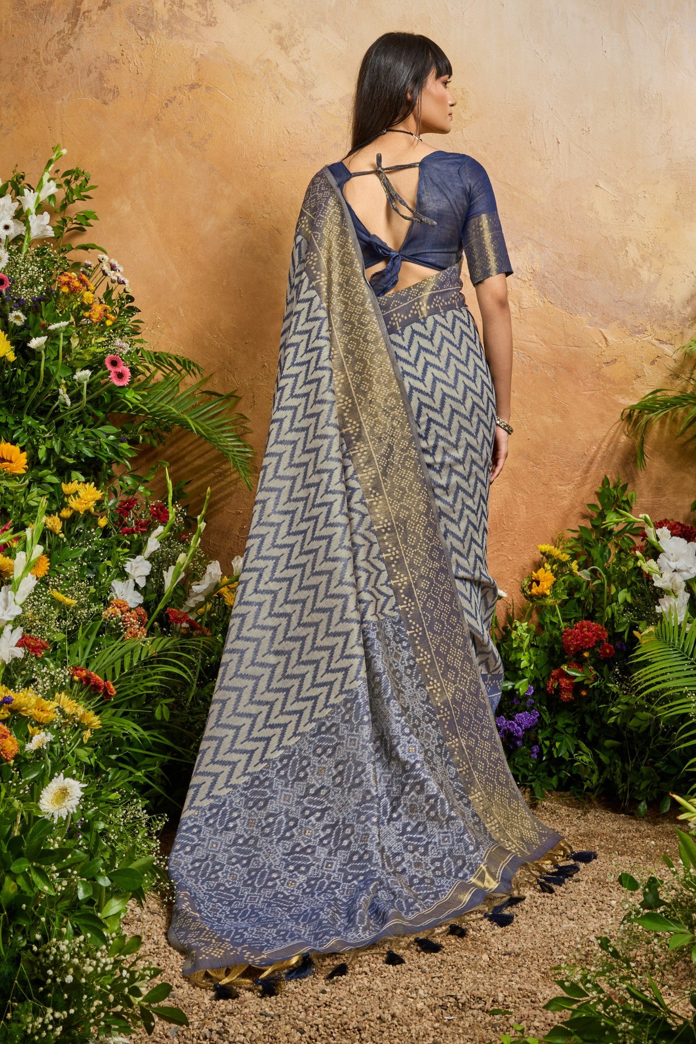 Buy MySilkLove Carolina Blue Cotton Handloom Patola Saree Online