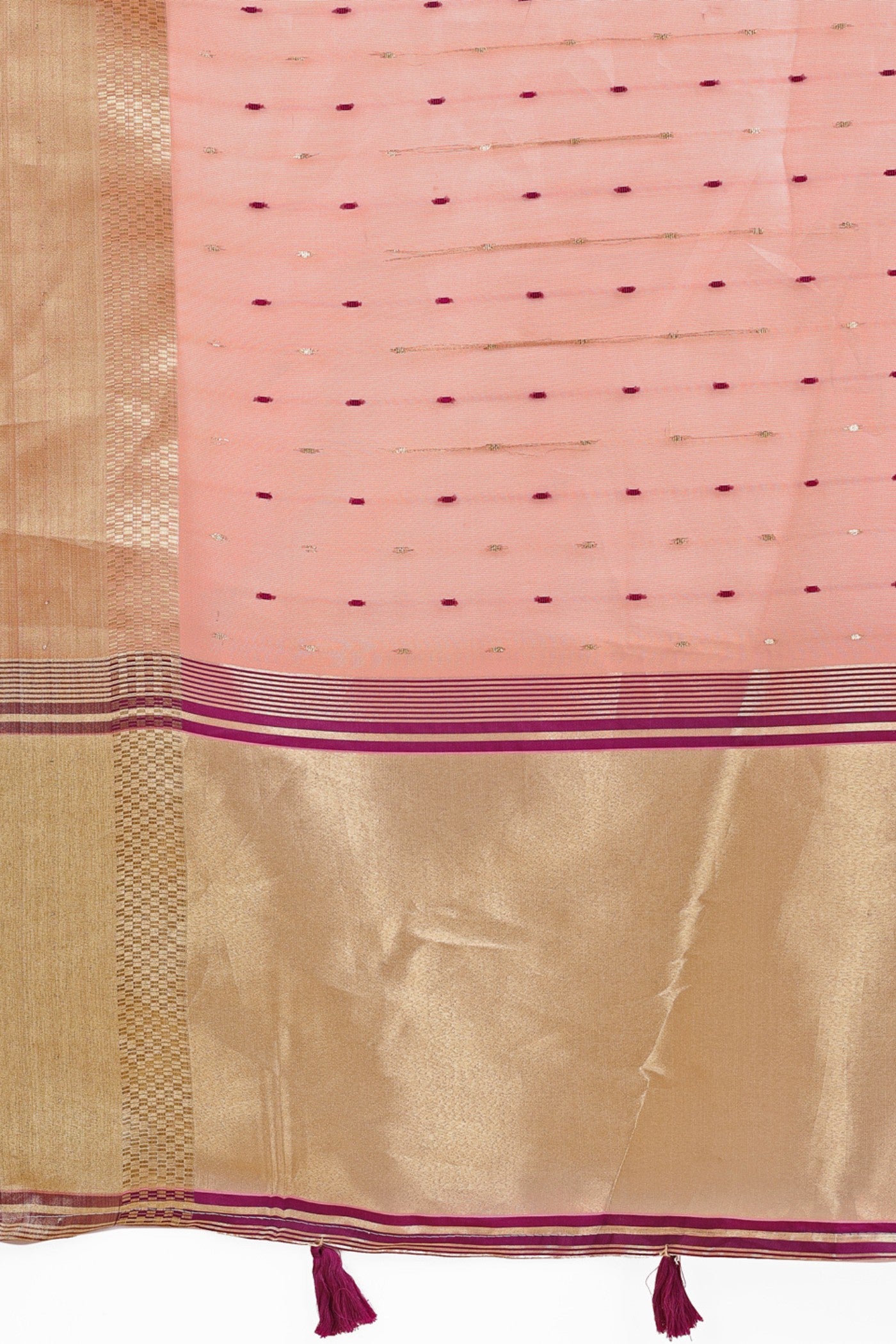 Buy MySilkLove Melon Peach Woven Organza Saree Online