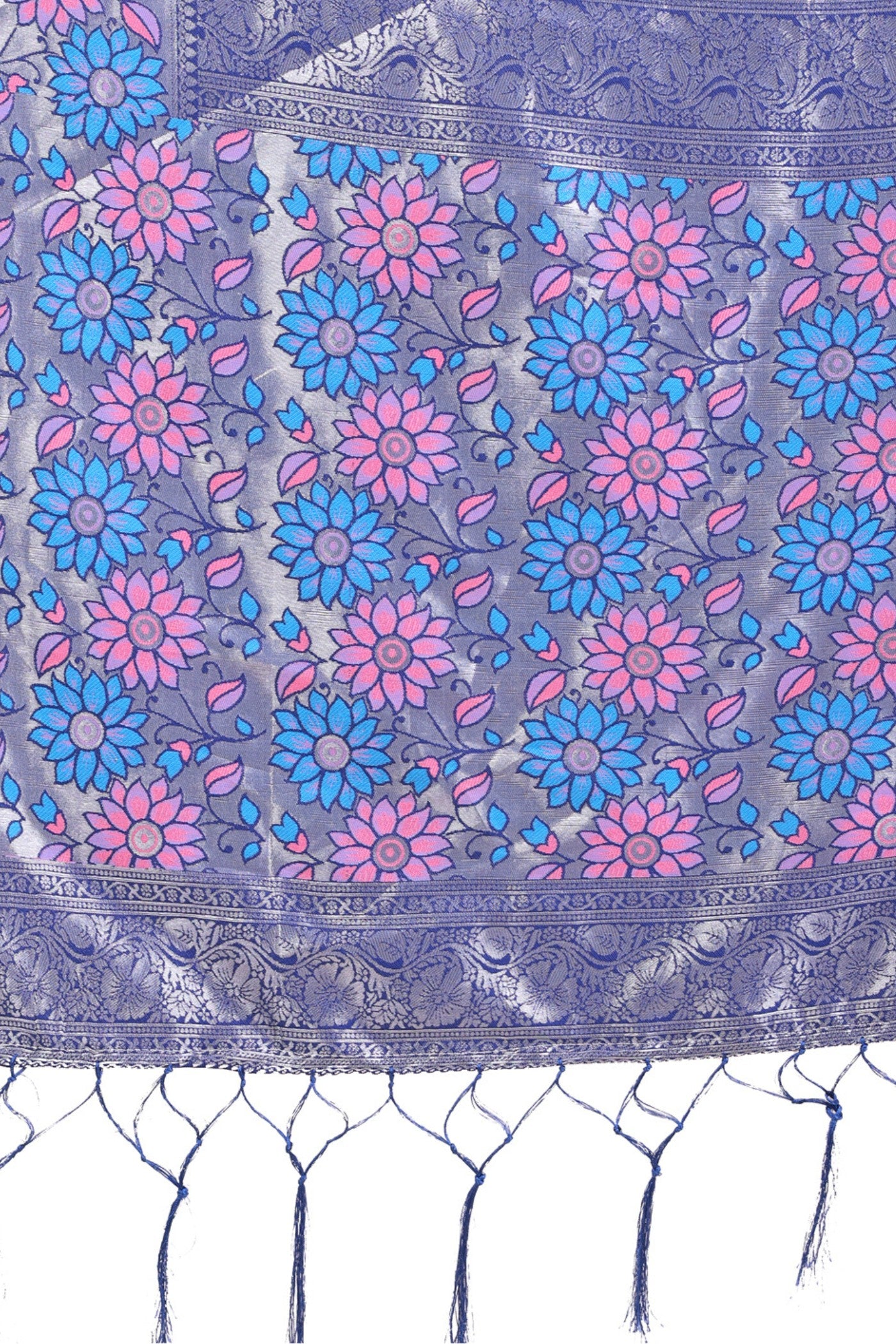 Buy MySilkLove Boston Blue Woven Banarasi Saree Online