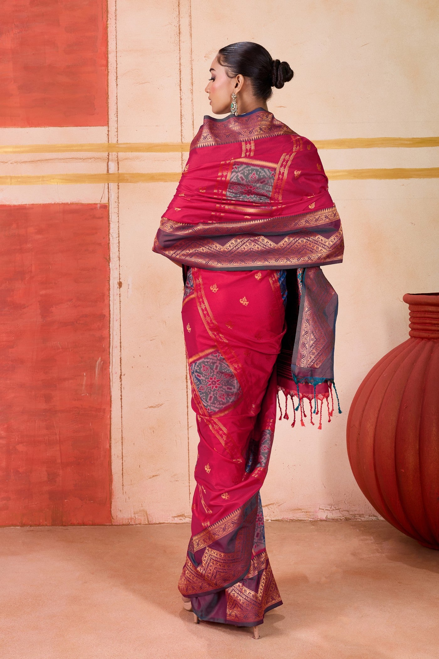 Buy MySilkLove French Rose Pink Banarasi Handloom Saree Online