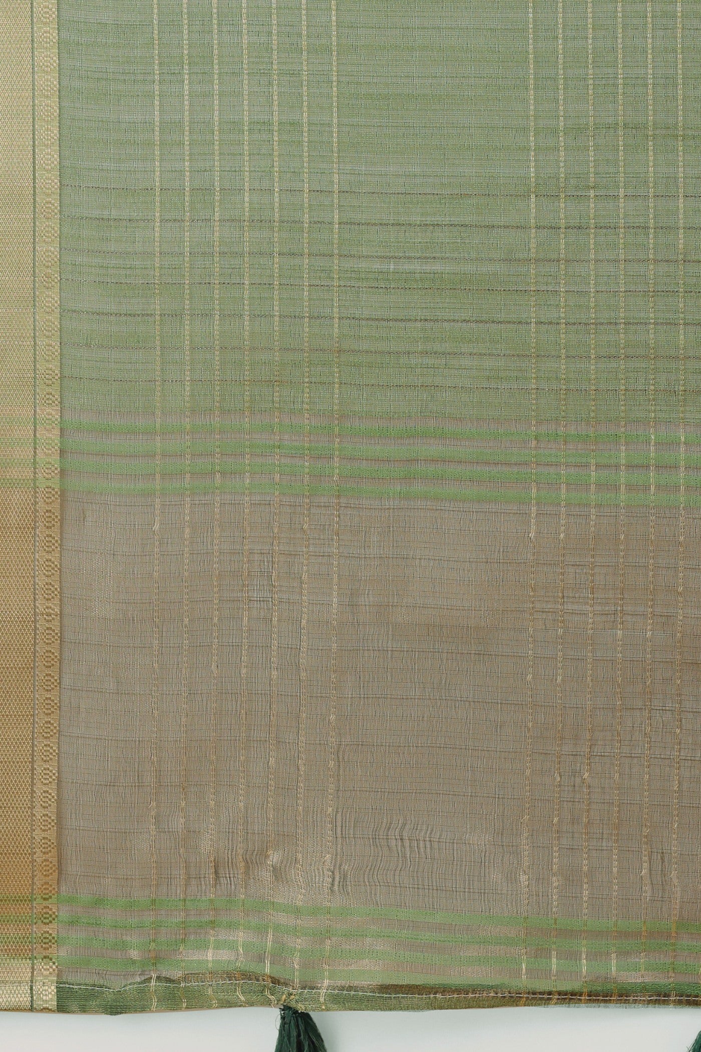 Buy MySilkLove Basil Green Woven Organza Saree Online