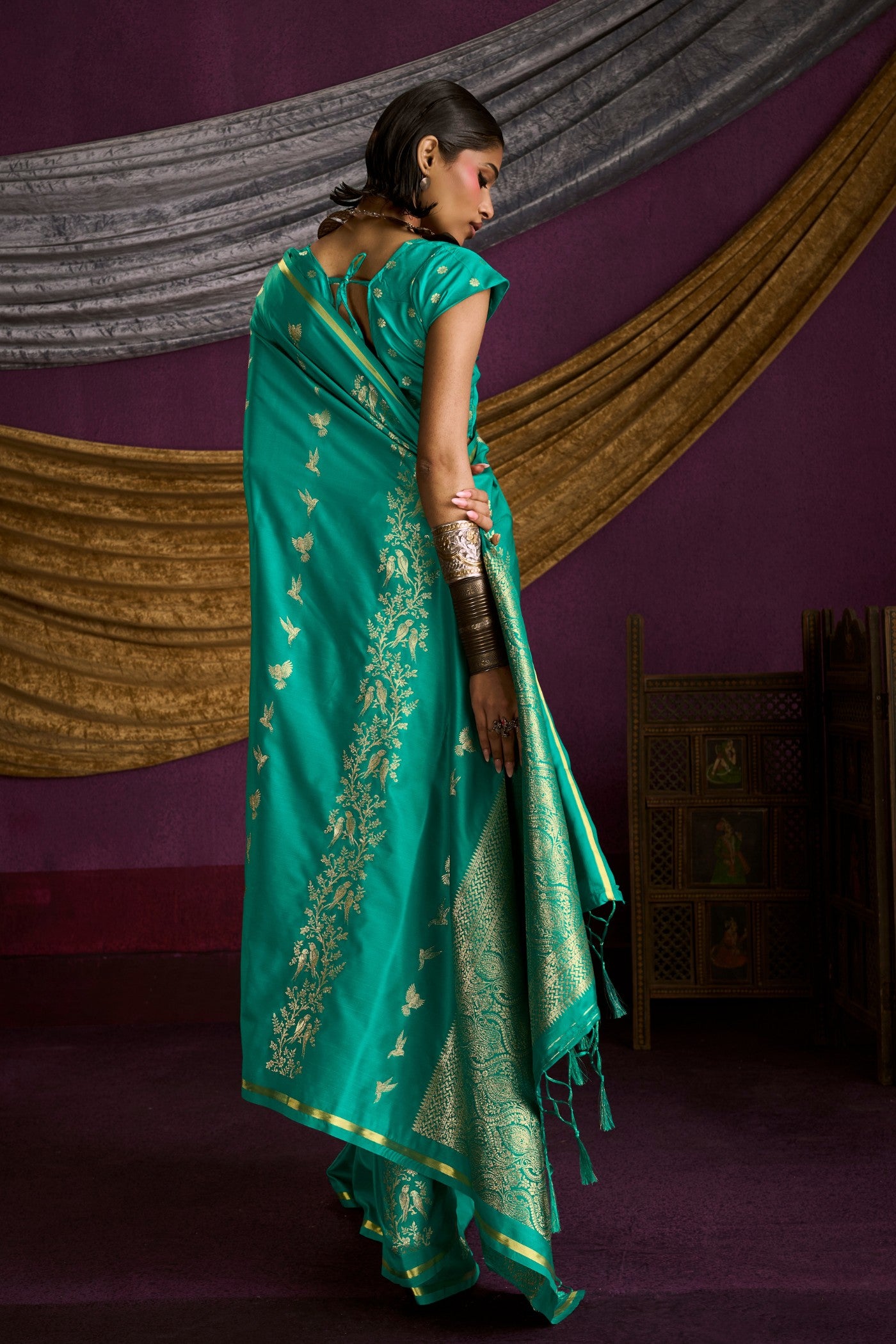 Buy MySilkLove Evergreen Handloom Satin Silk Saree Online