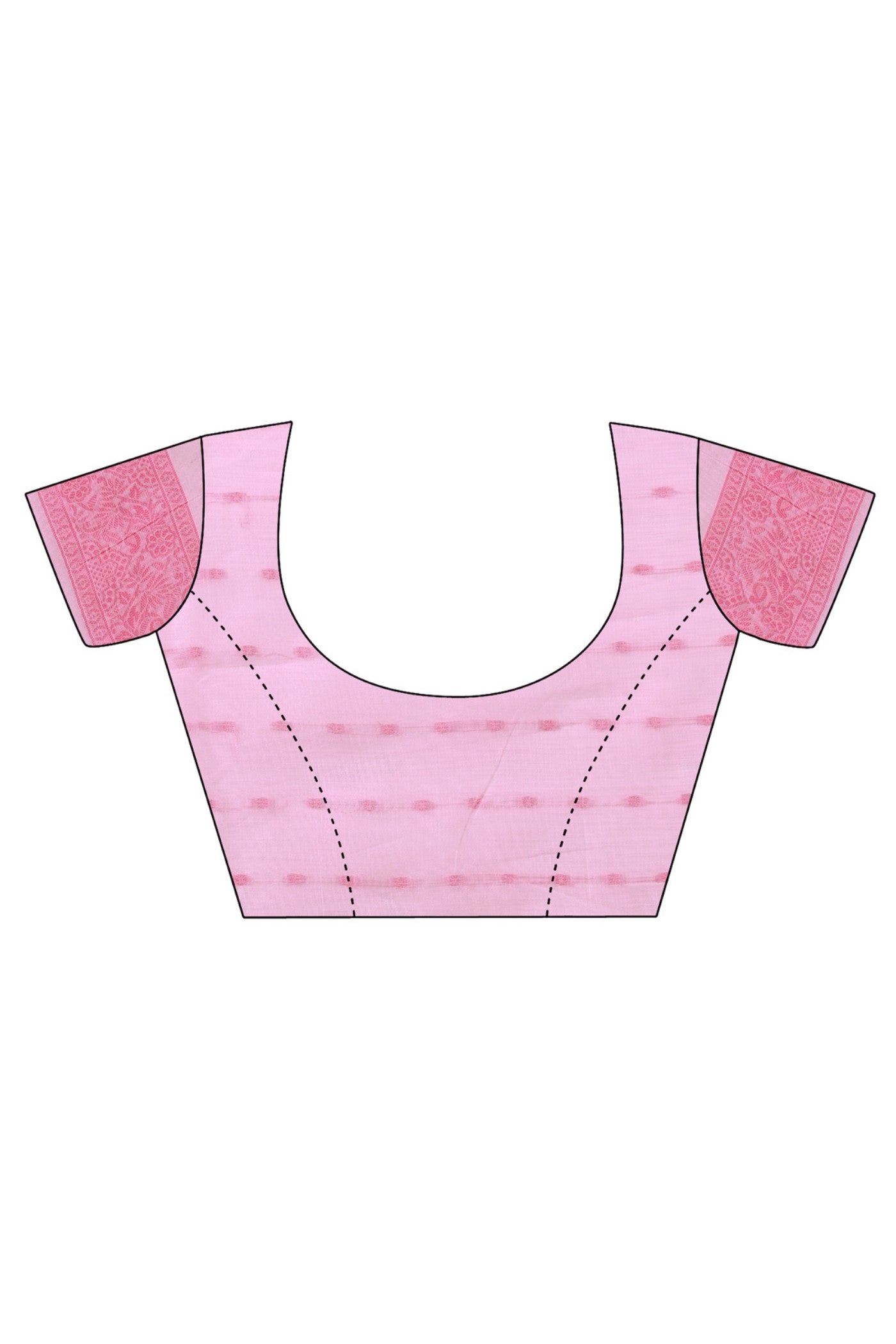 Buy MySilkLove Ballet Slipper Pink Woven Cotton Saree Online
