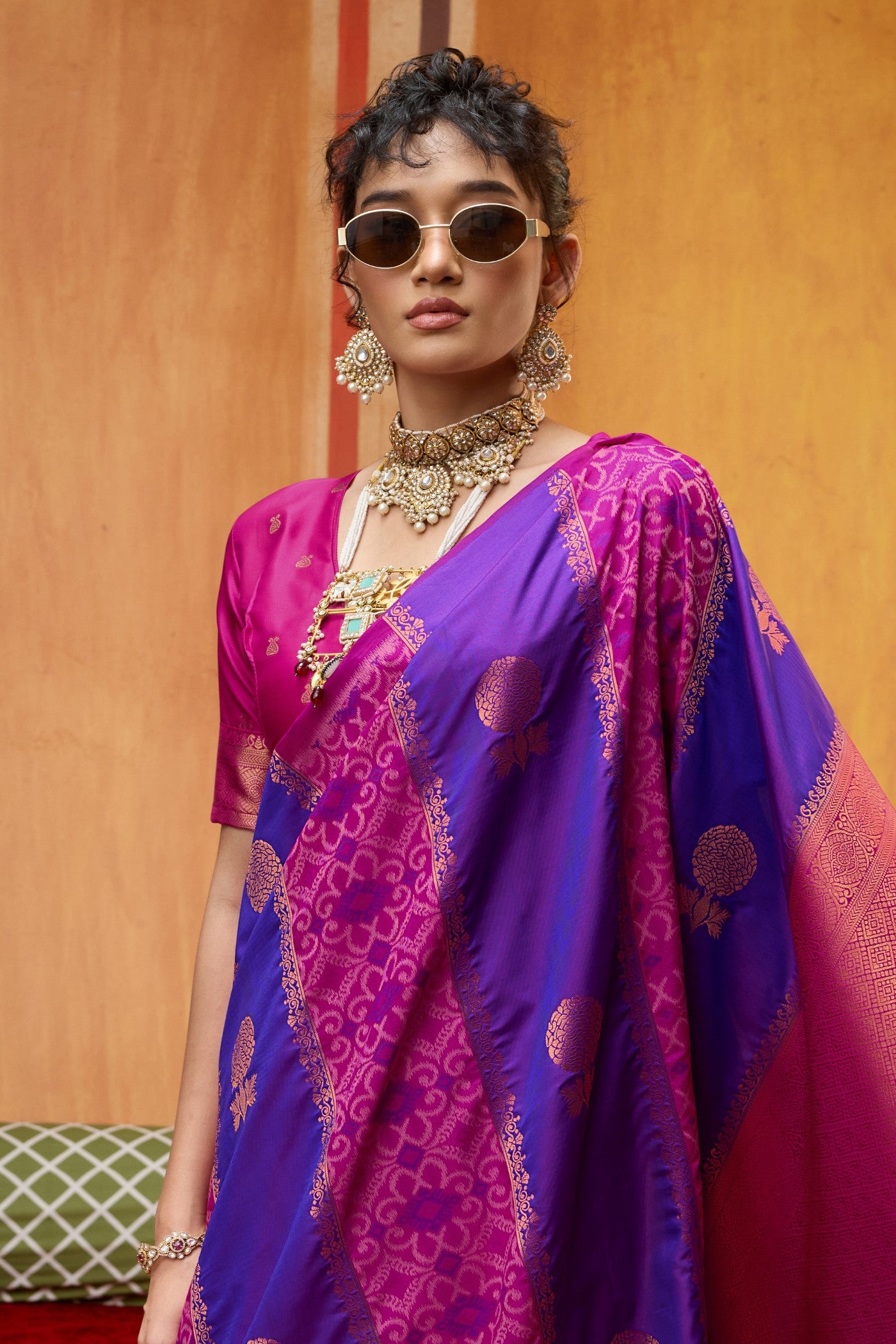 Buy MySilkLove Royal Purple Banarasi Handloom Patola Saree Online