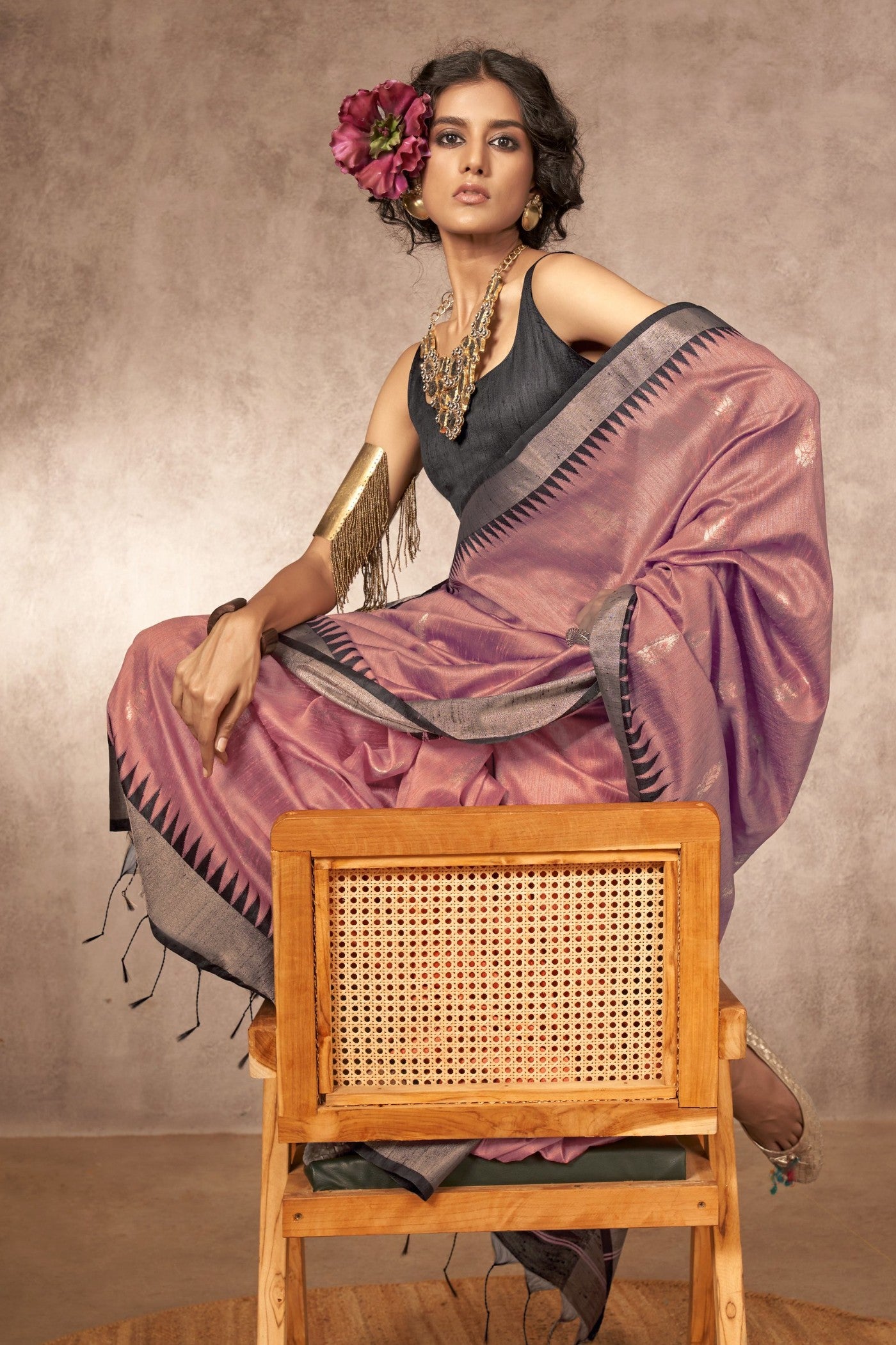 Buy MySilkLove Adenium Pink Bhagalpuri Handloom Saree Online
