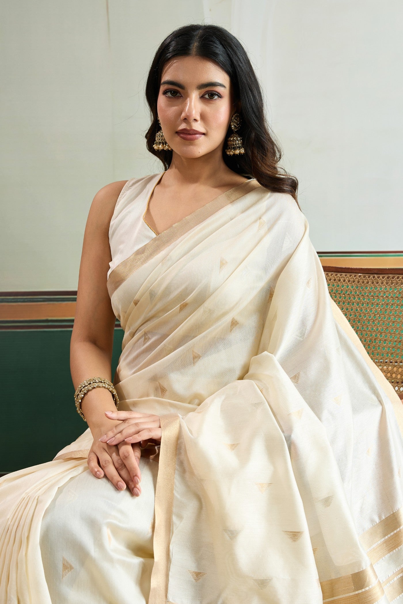 Buy MySilkLove Ghost White Tussar Handloom Silk Saree Online