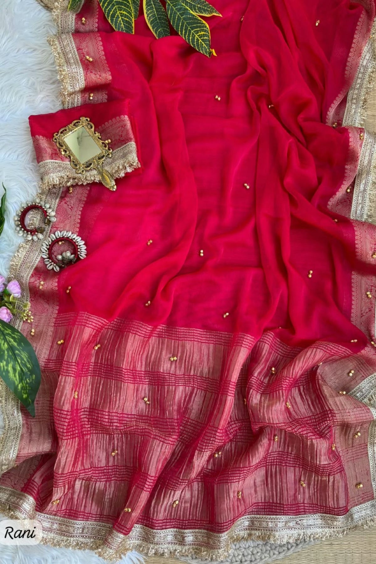 Buy MySilkLove Wine Red Pure Soft Fendy Chiffon Saree With Fancy Lace Border Online