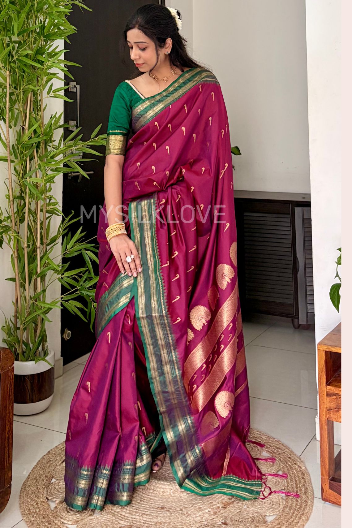Buy MySilkLove Preiwinkle Purple Banarasi Woven Soft Silk Saree Online