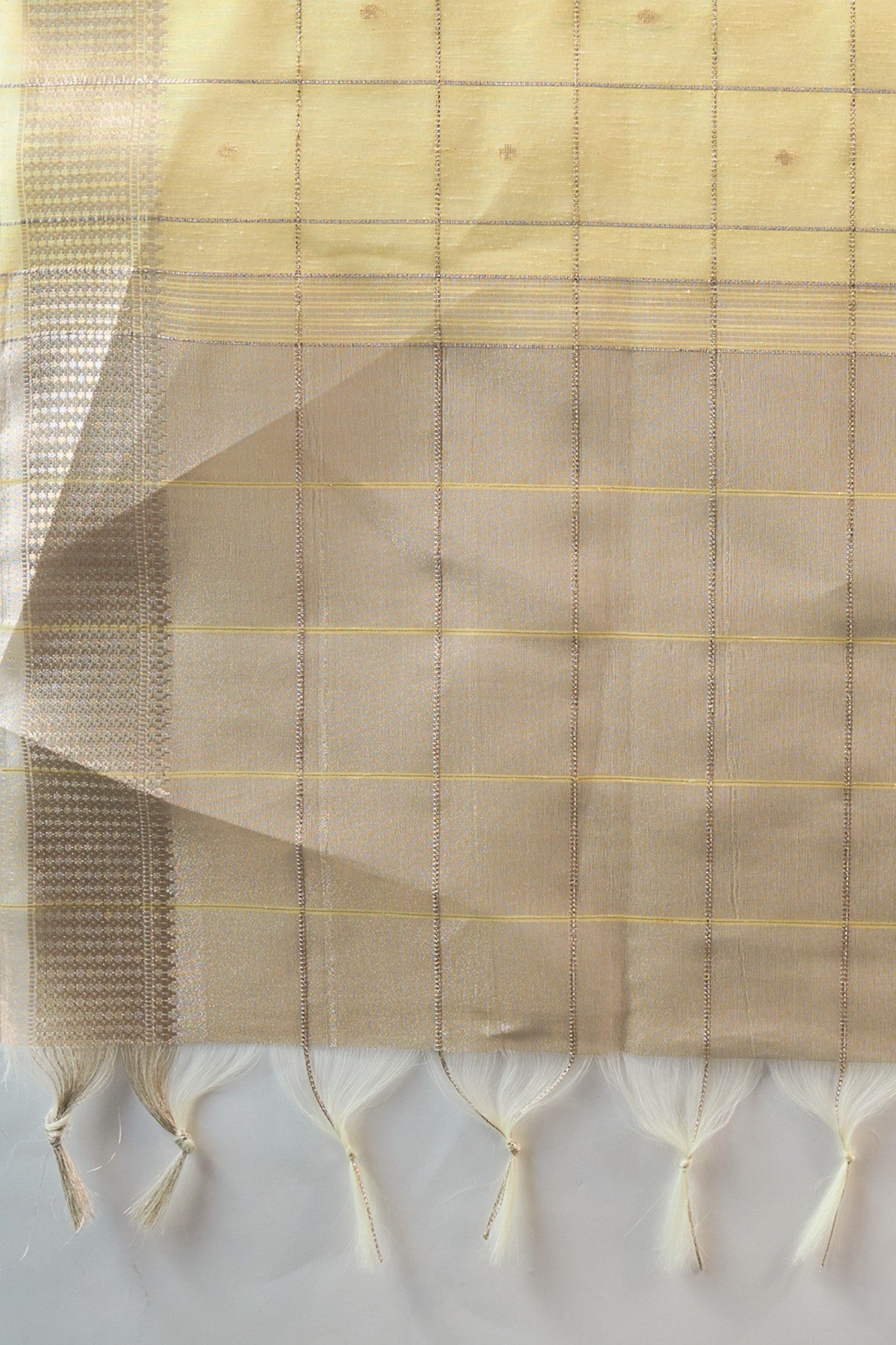 Buy MySilkLove Jonquil Yellow Woven Tissue Linen Saree Online