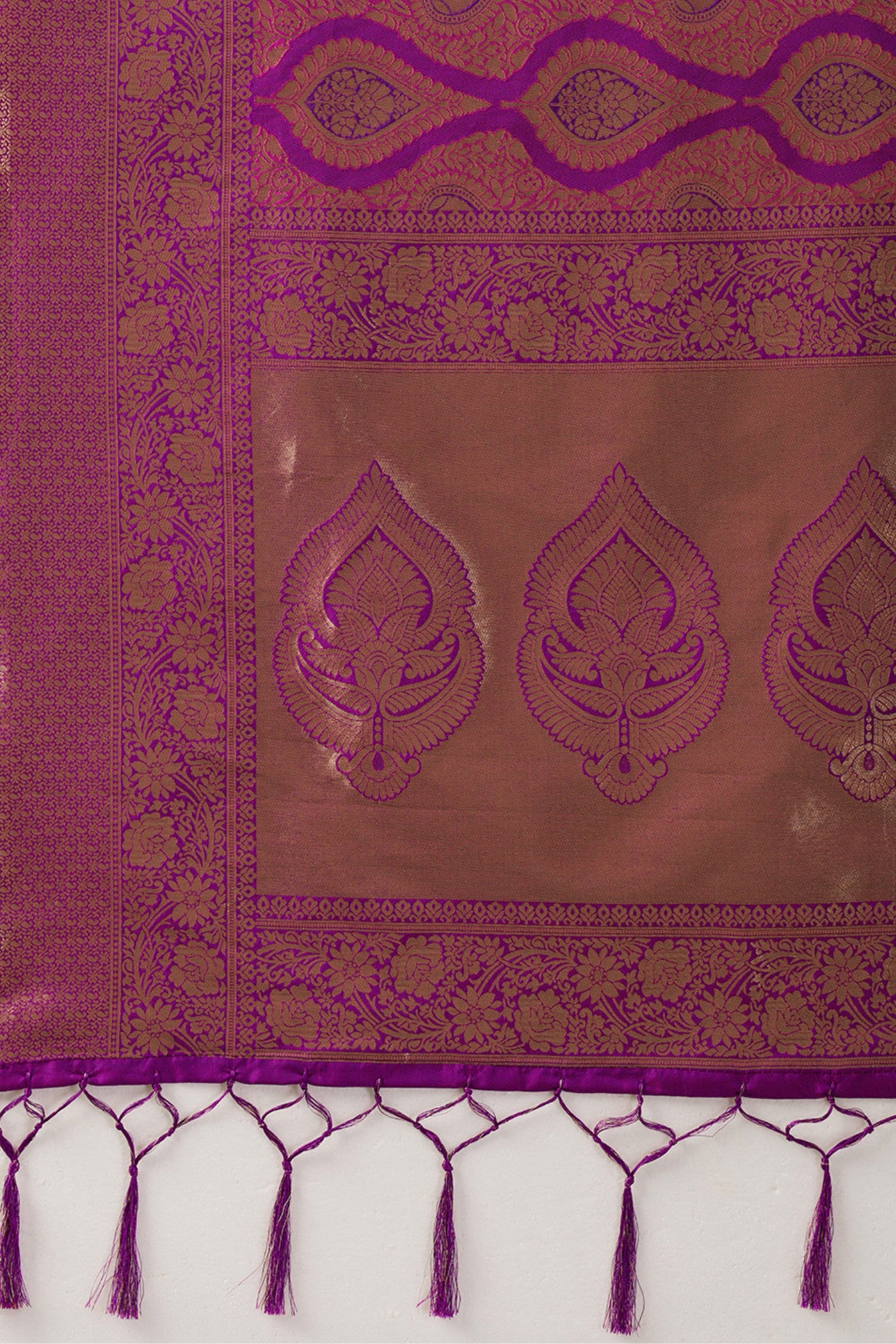 Buy MySilkLove Thistle Purple Woven Kanjivaram Saree Online