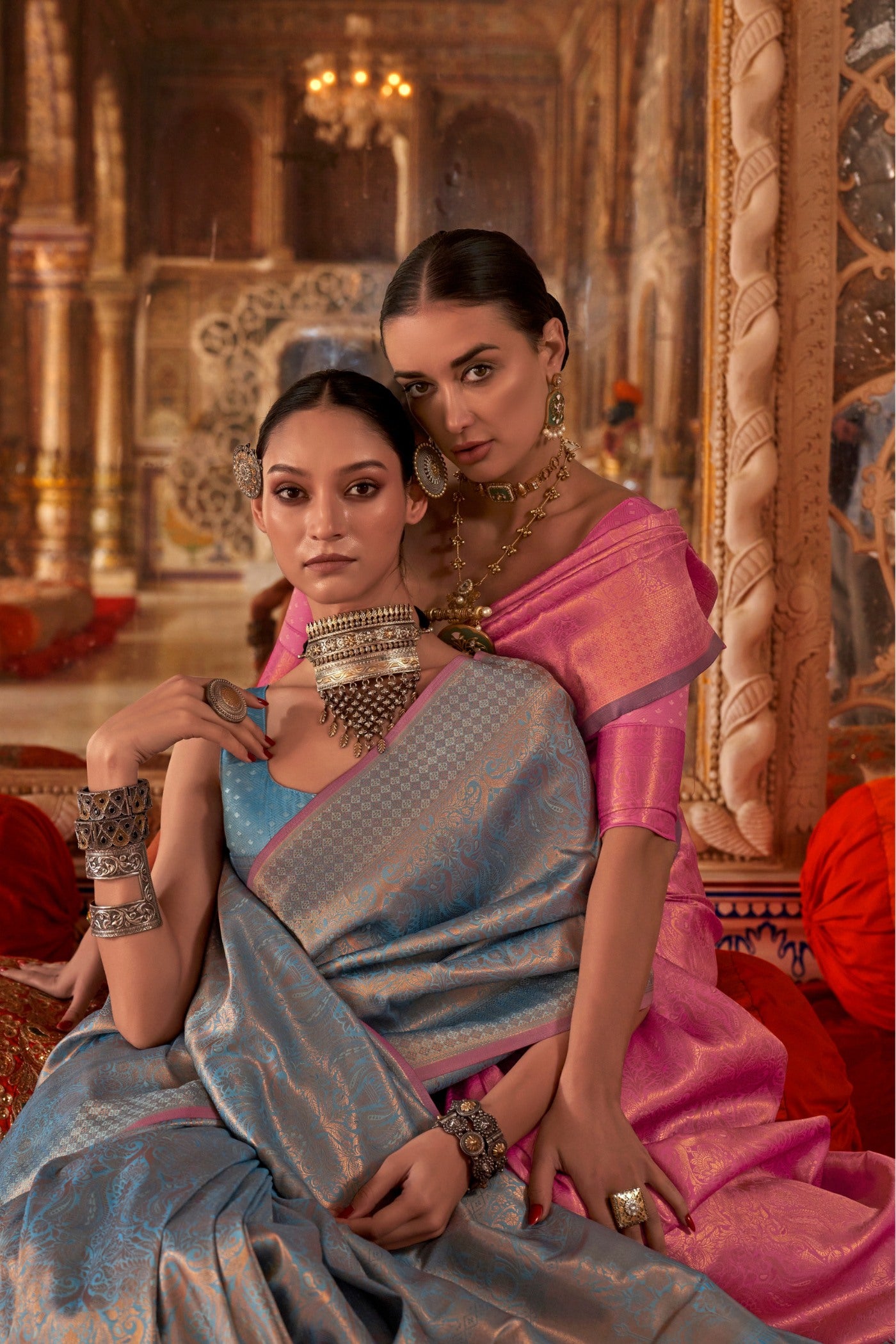 Buy MySilkLove Cubs Blue Handloom Kanjivaram Saree Online