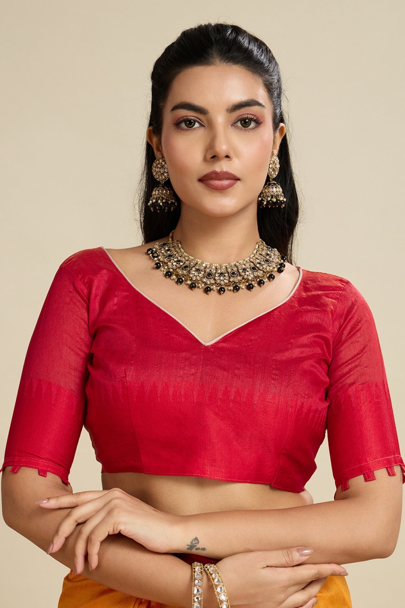 Buy MySilkLove Honey Orange Woven Raw Silk Saree Online