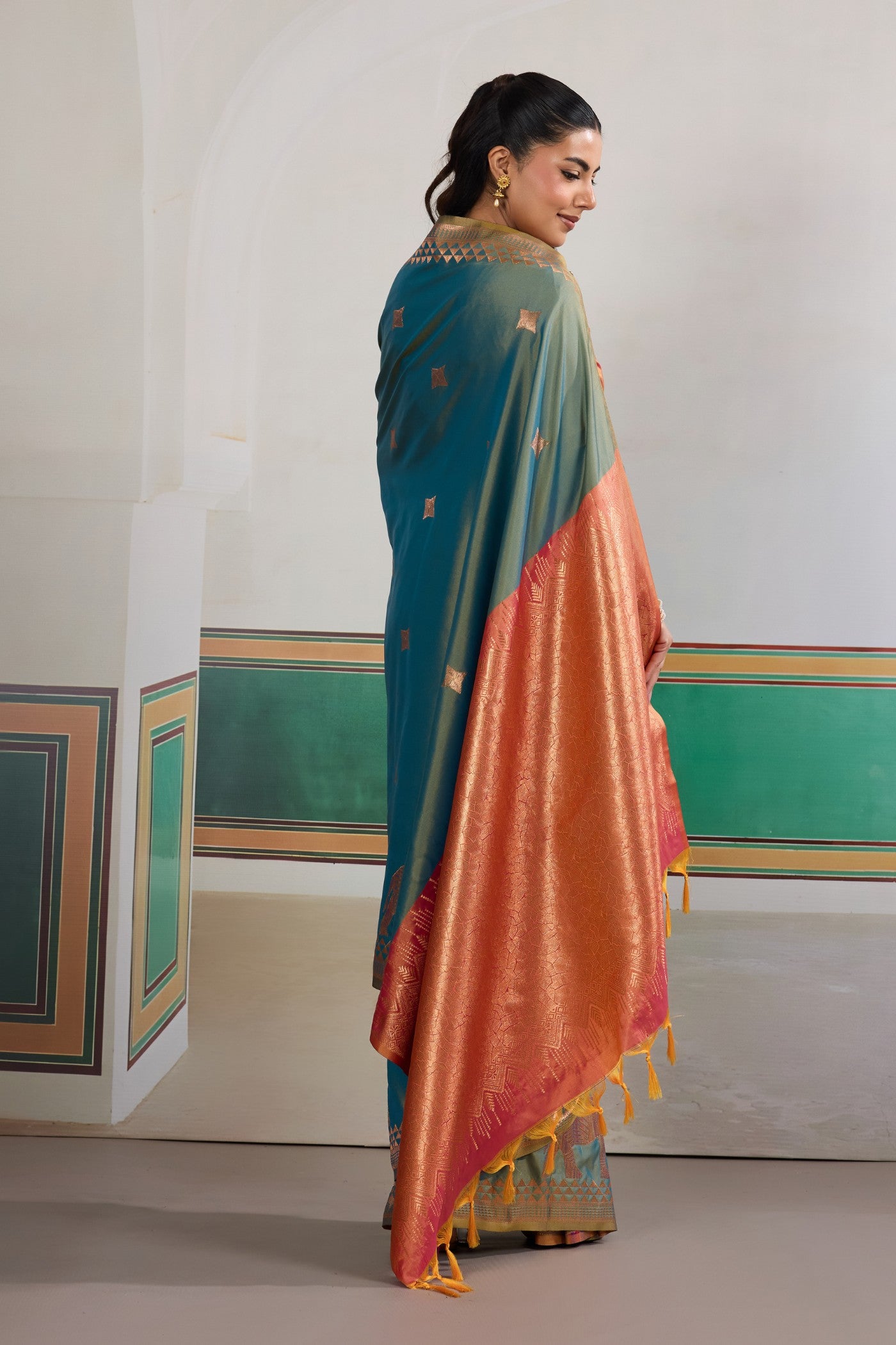 Buy MySilkLove Sun Faded Blue Banarasi Handloom Saree Online