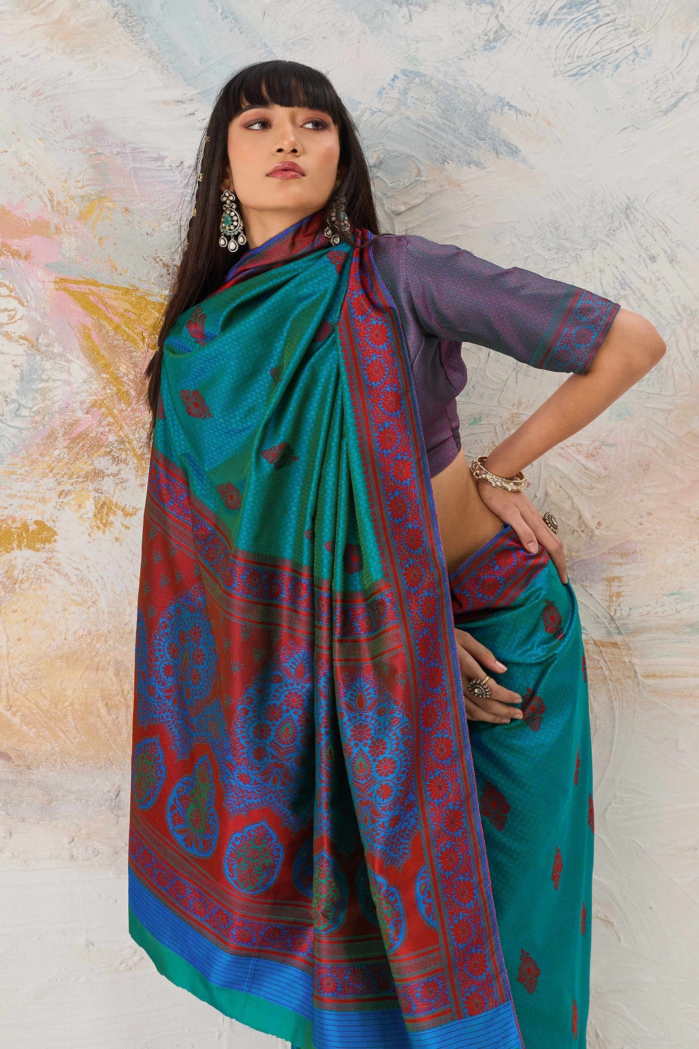 MySilkLove Berkeley Blue Woven Tanchoi Kanjivaram Saree