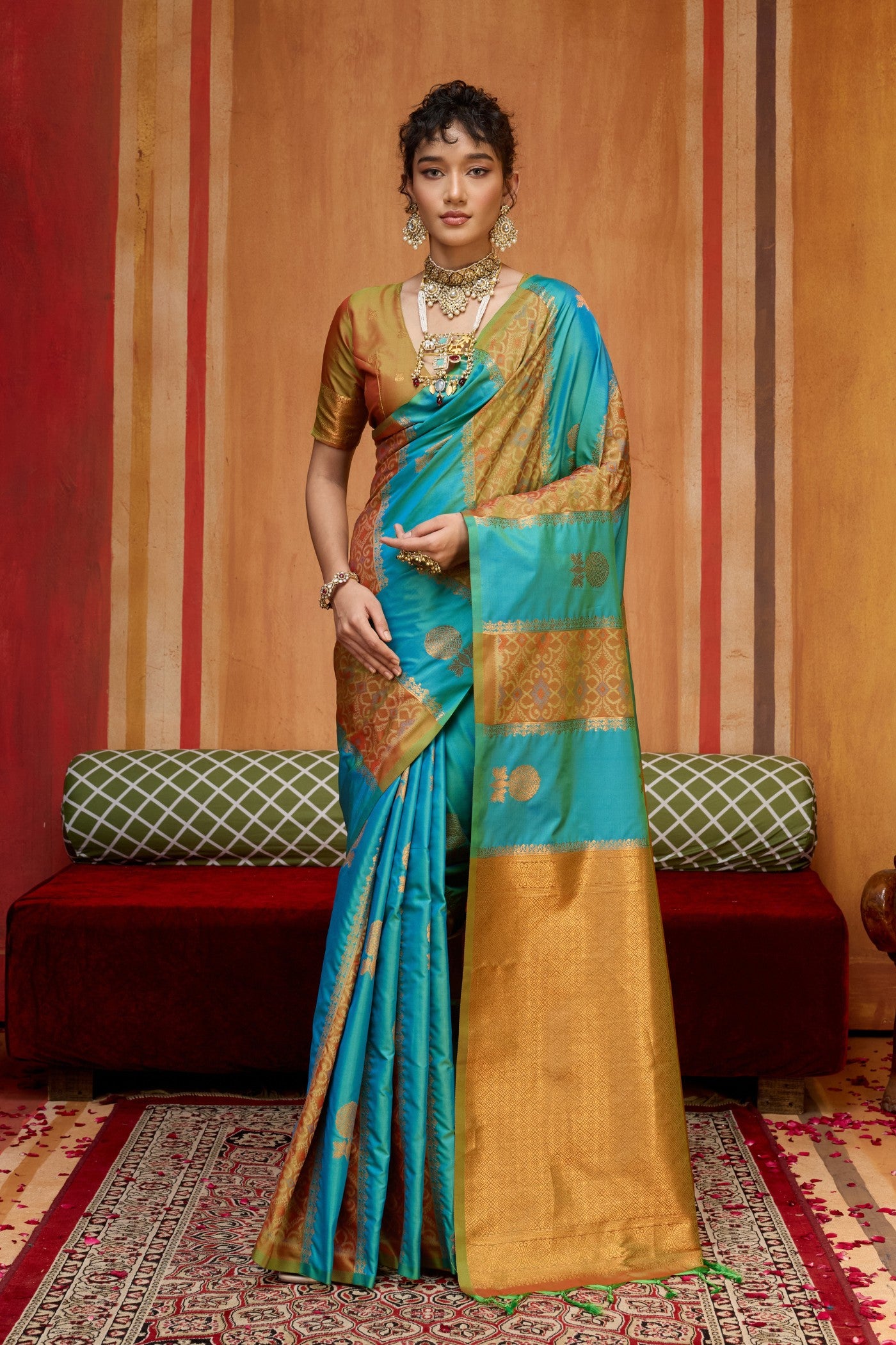 Buy MySilkLove Bluebonnet Banarasi Handloom Patola Saree Online