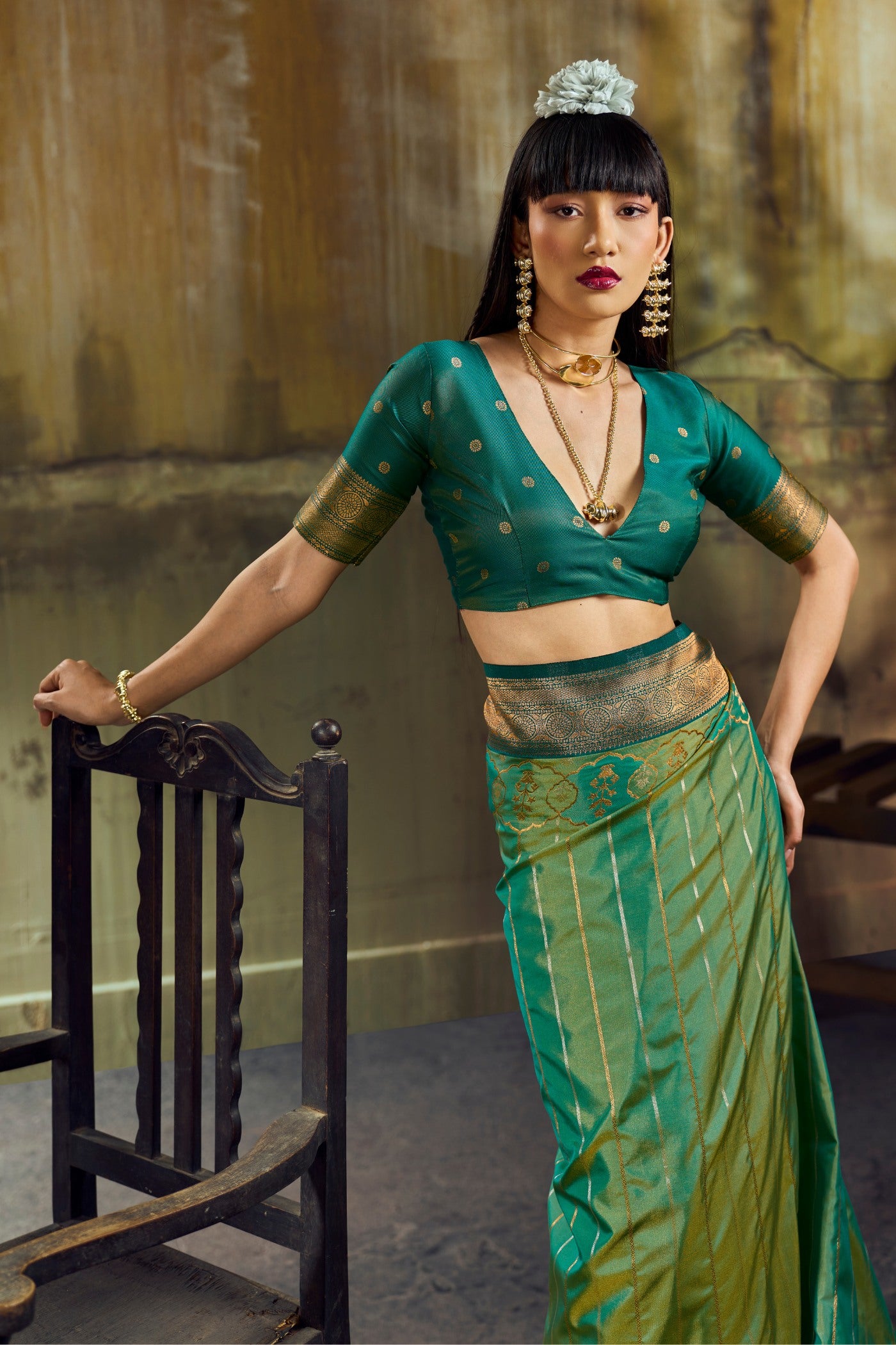 Buy MySilkLove Parrot Green Pochampally Handloom Saree Online