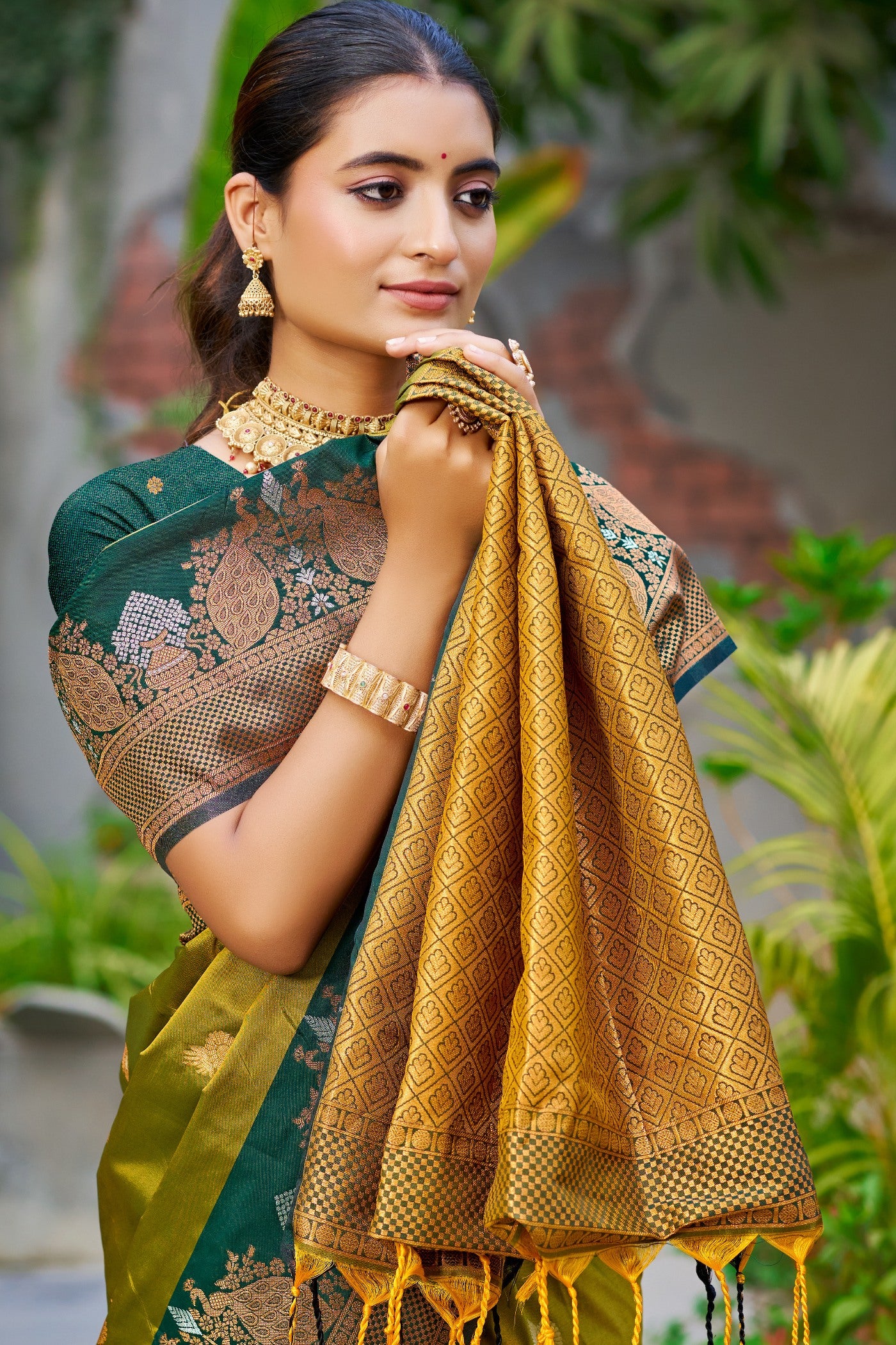 MySilkLove Mint Green Woven Banarasi Saree