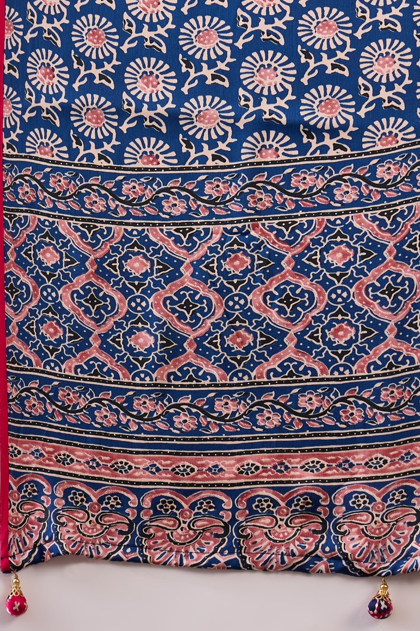 Buy MySilkLove Magenta Pink Printed Satin Gaji Silk Saree Online