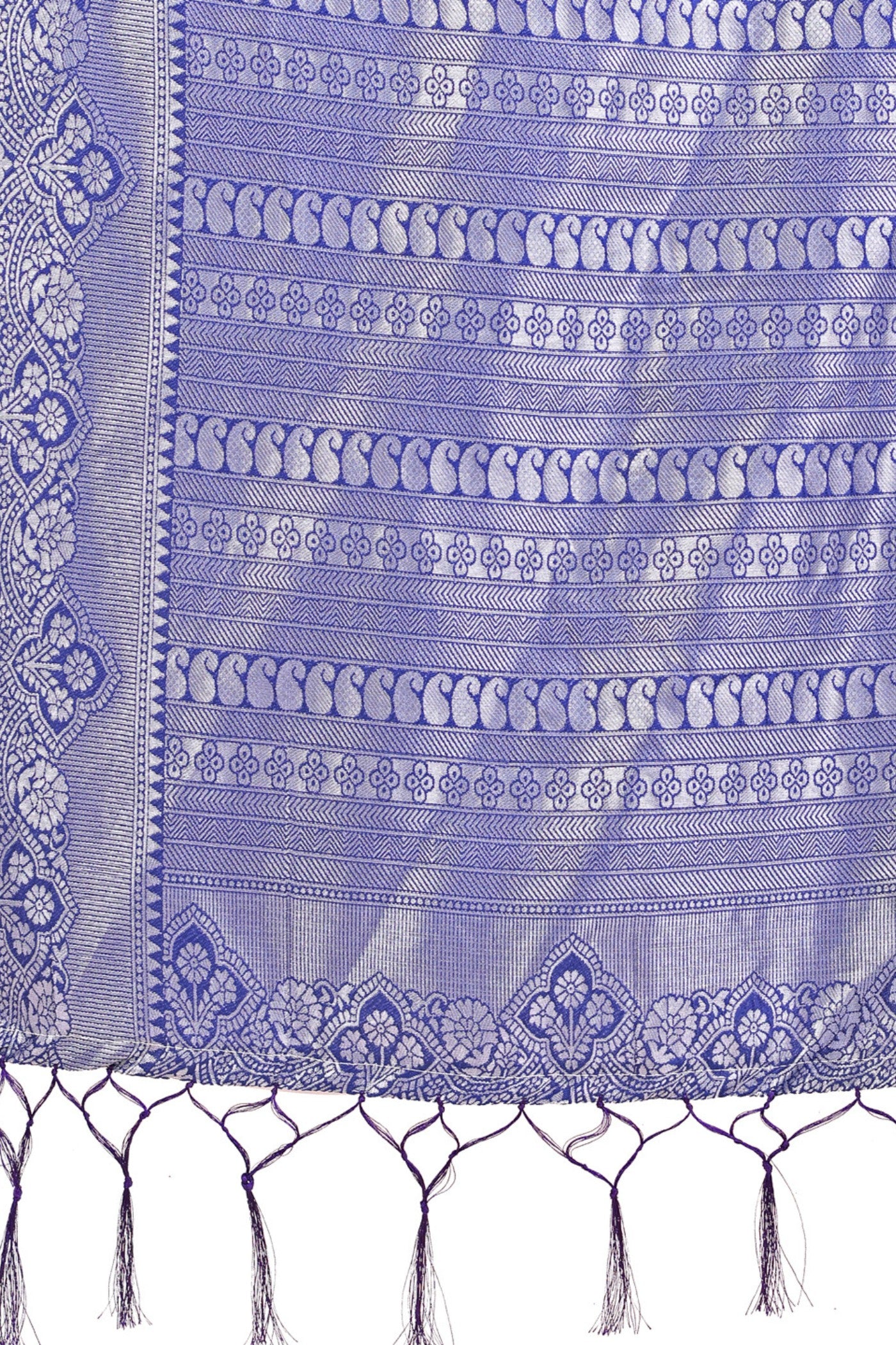 Buy MySilkLove Capri Blue Woven Banarasi Saree Online