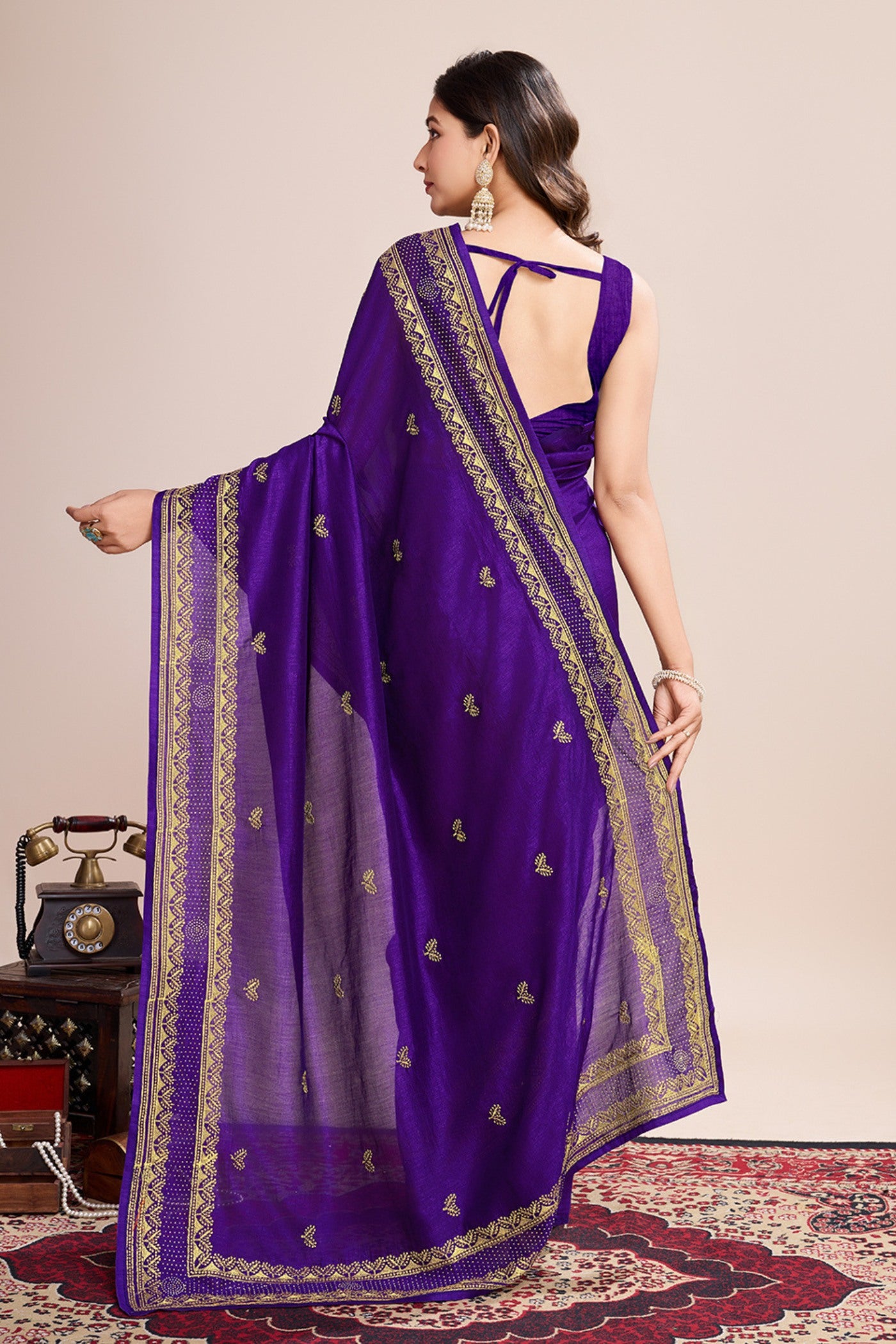 Buy MySilkLove Jamun Purple Designer Partywear Saree Online