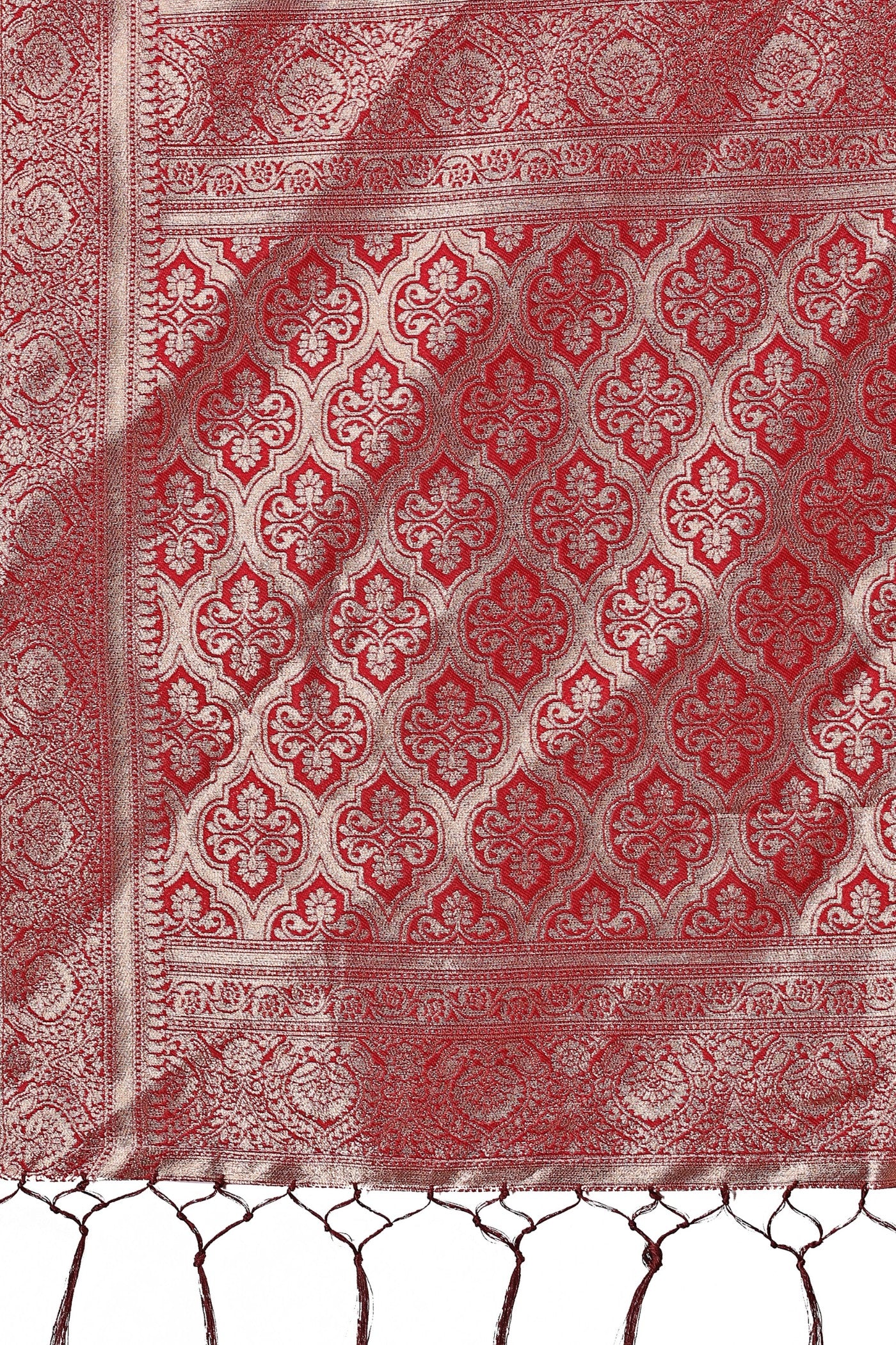 Buy MySilkLove Wine Red Linen Cotton Saree Online