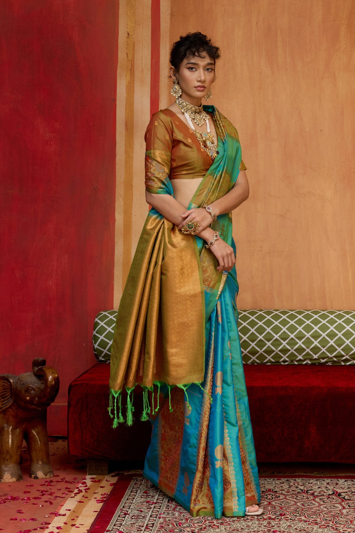 Buy MySilkLove Bluebonnet Banarasi Handloom Patola Saree Online