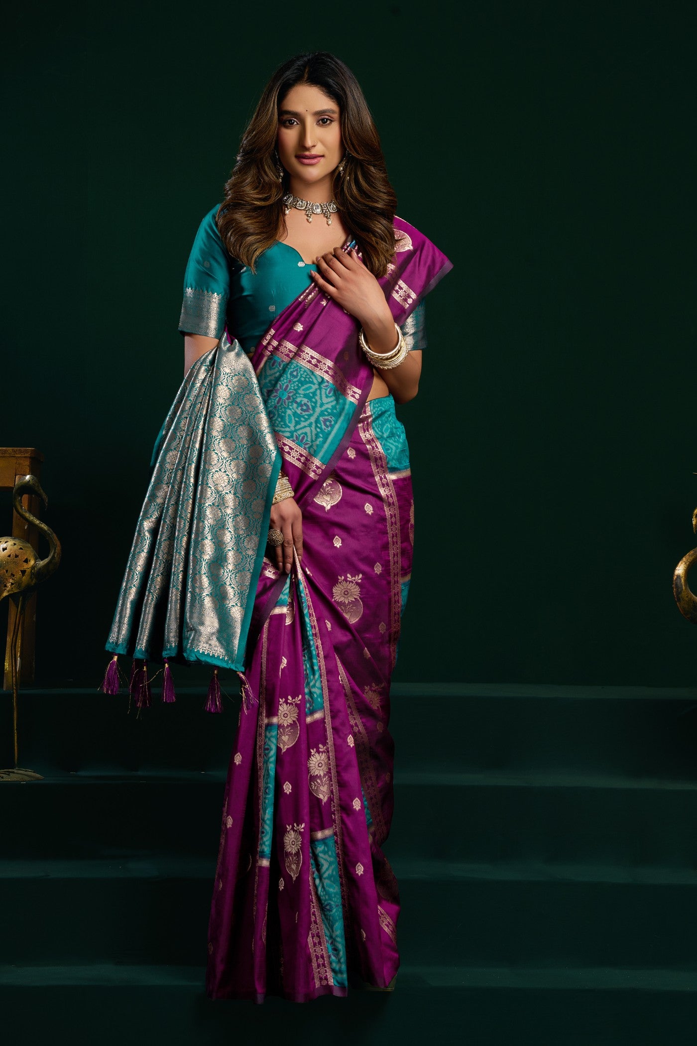 Buy MySilkLove Majesty Purple Banarasi Handloom Soft Silk Saree Online