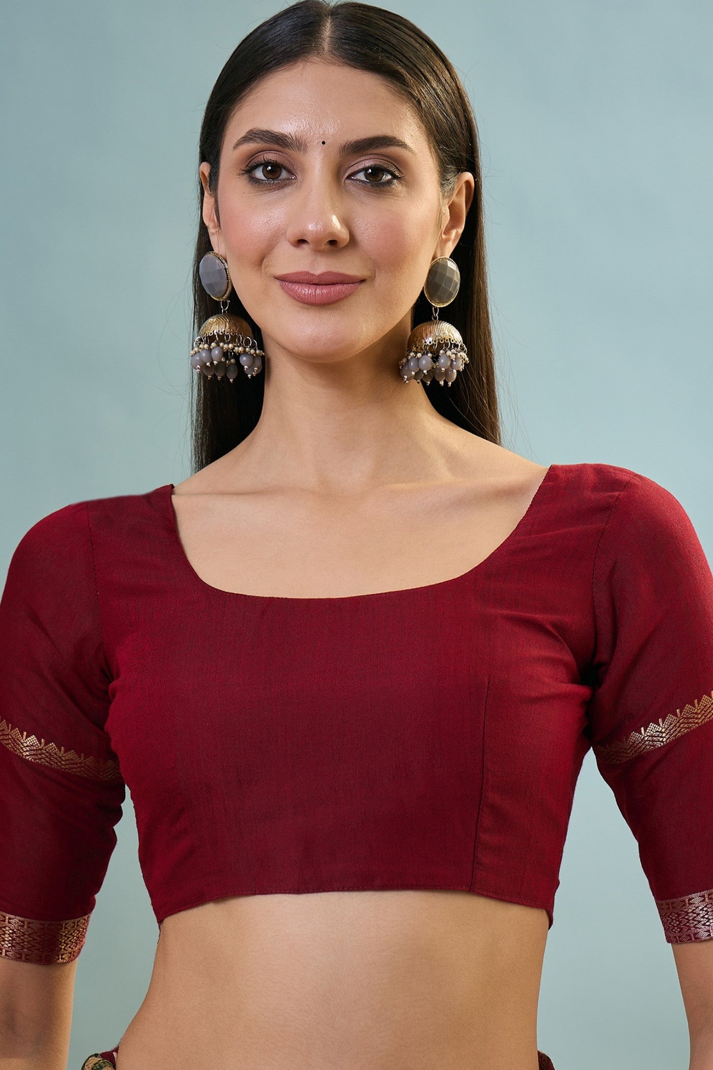 Buy MySilkLove Army Green Woven Cotton Saree Online