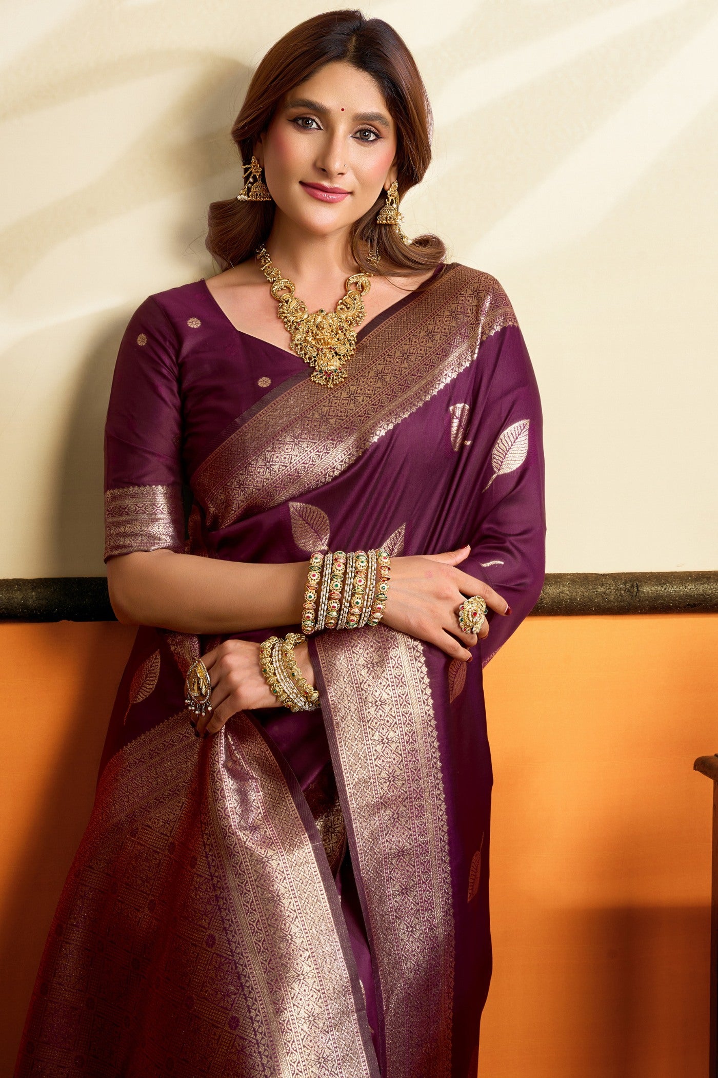 Buy MySilkLove Heliotrope Purple Woven Banarasi Saree Online