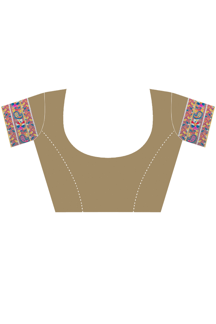 Buy MySilkLove Khaki Brown Kashmiri Handloom Jamewar Saree Online