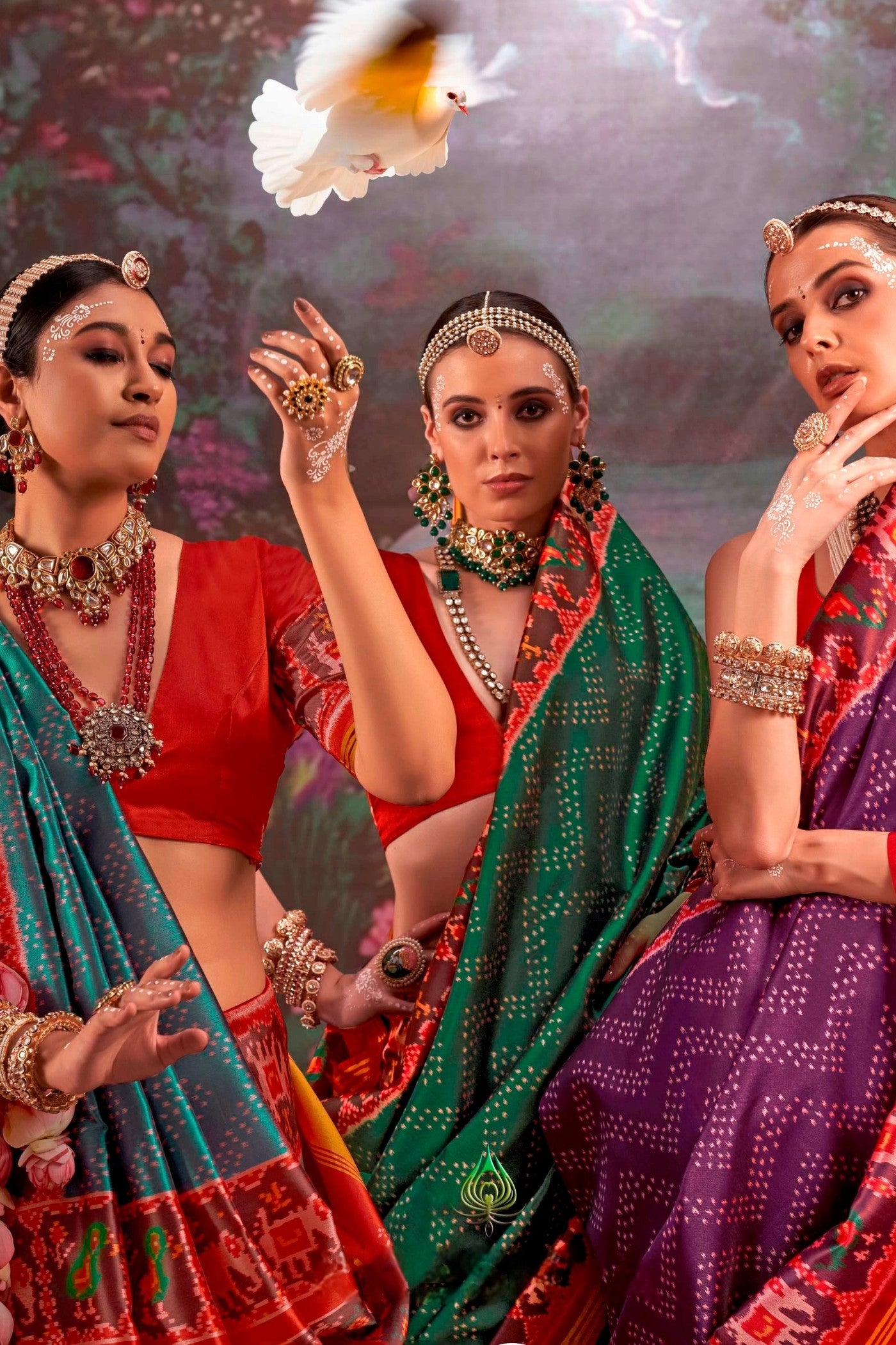 Buy MySilkLove Water Blue Printed Patola Saree Online